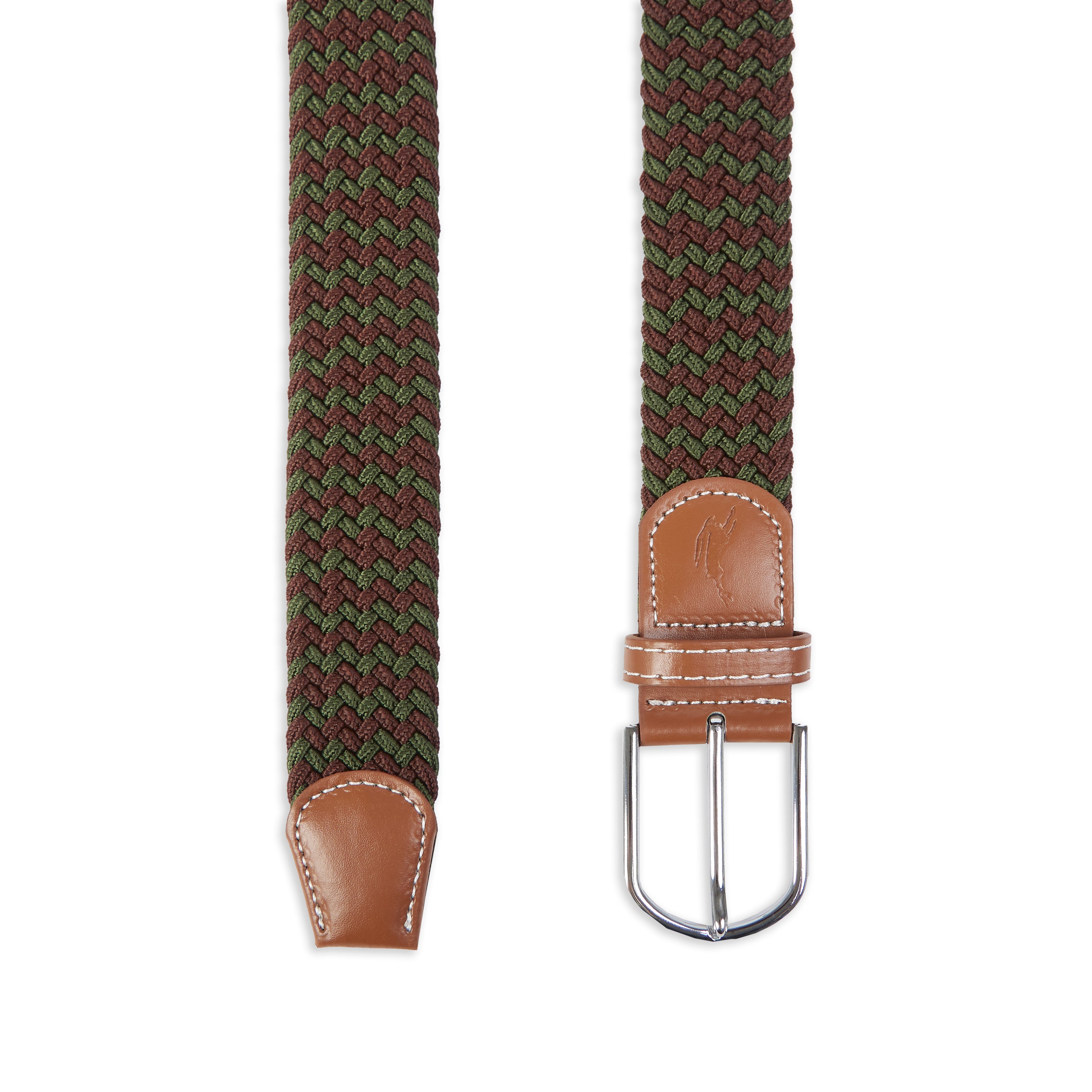  Woven Belt - Green & Brown