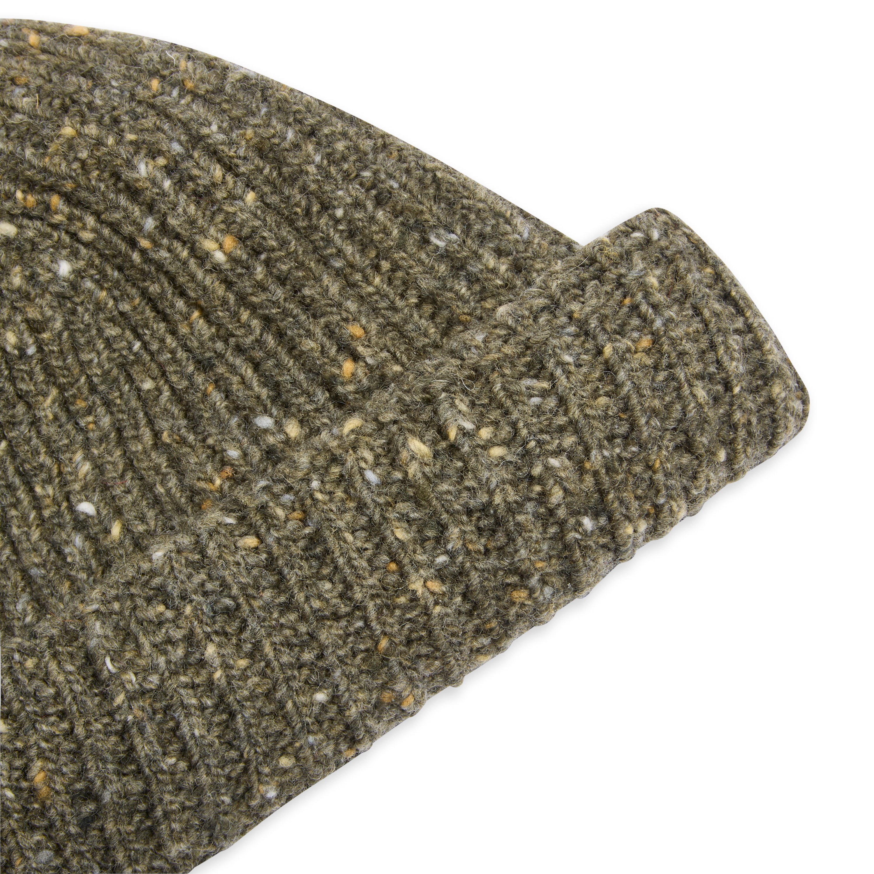 Donegal Wool Beanie Hat - Moss