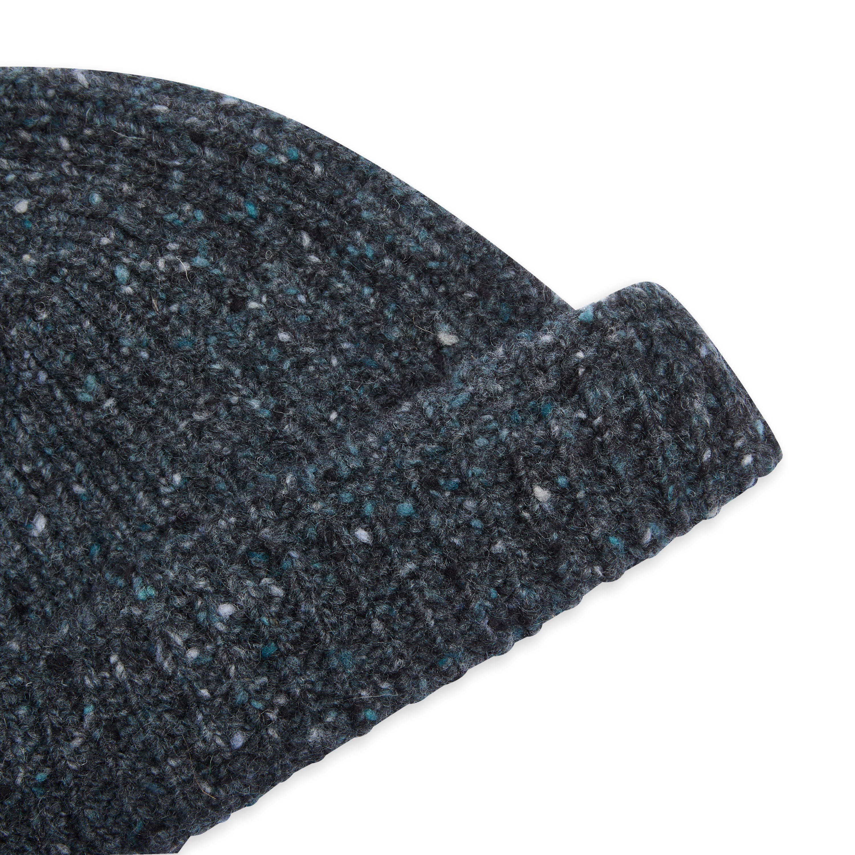 Donegal Wool Beanie Hat - Dark Grey