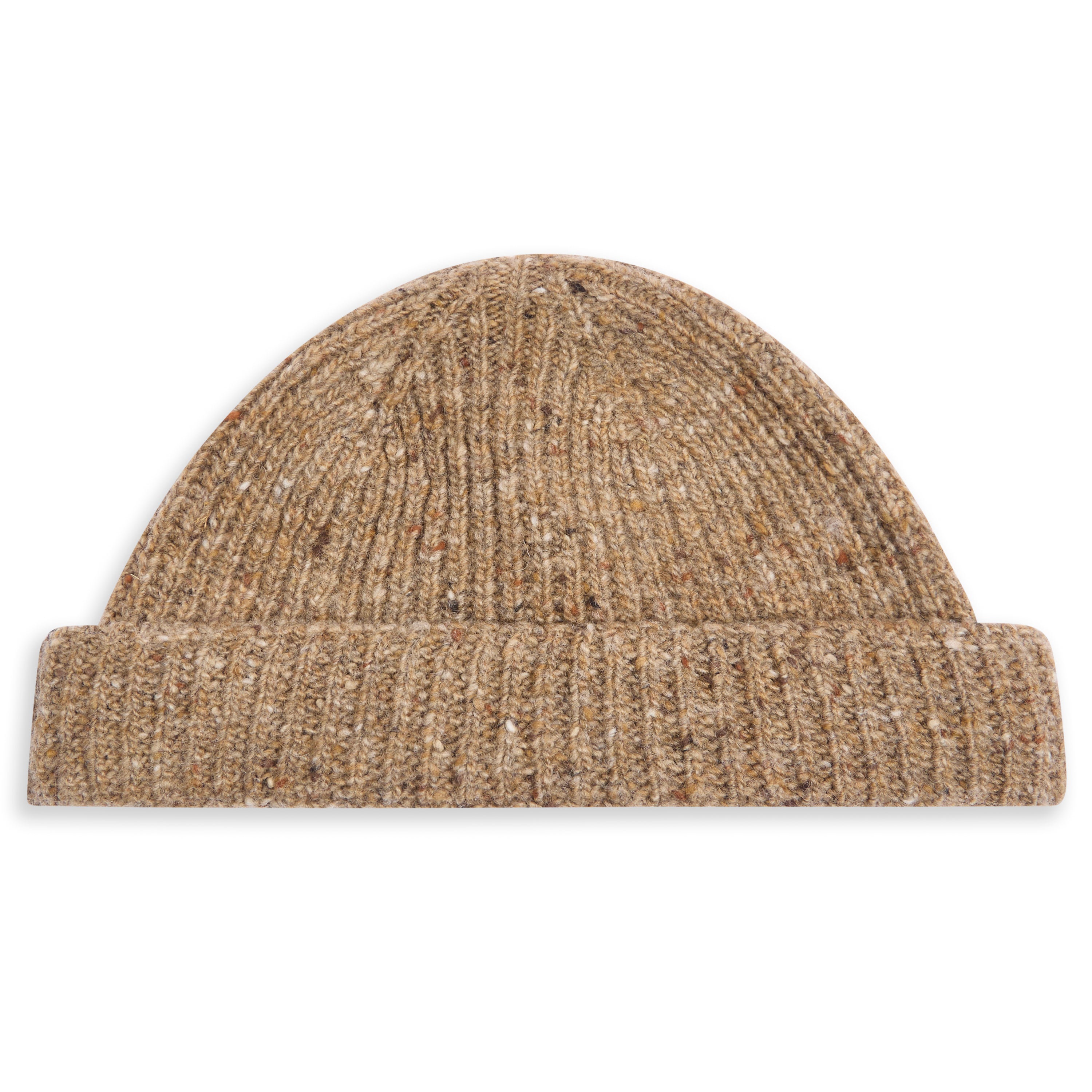 Donegal Wool Beanie Hat - Light Brown