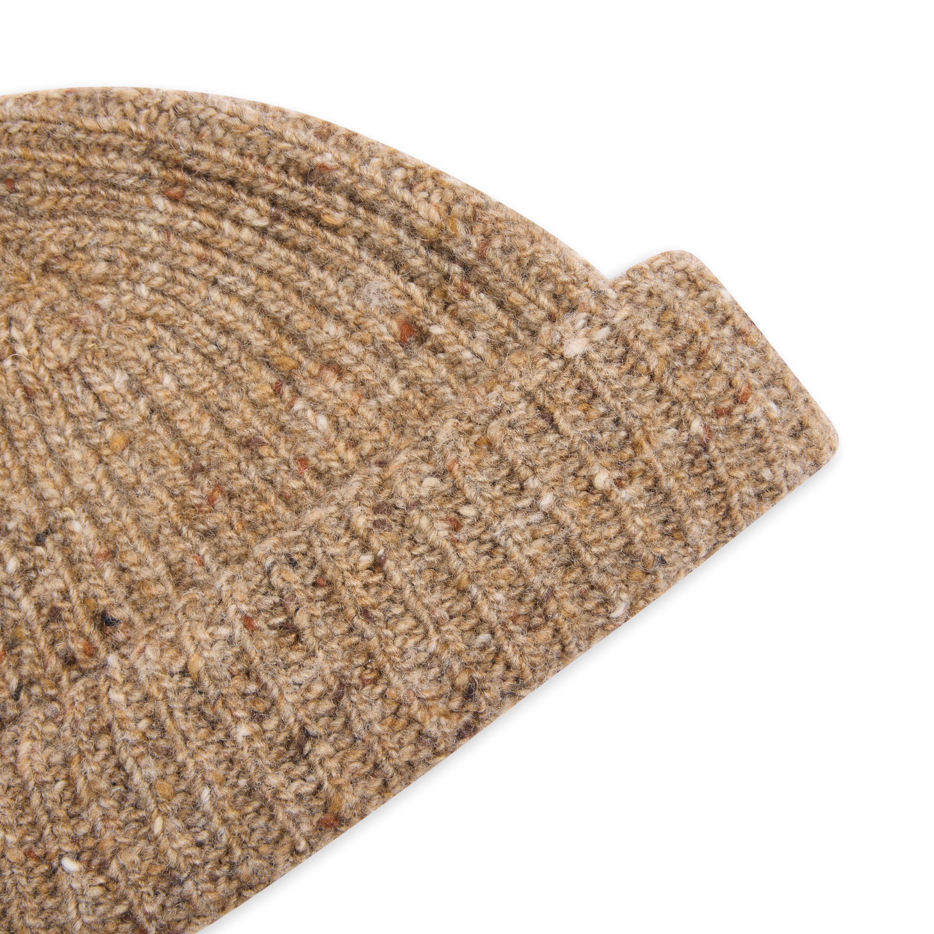 Donegal Wool Beanie Hat - Light Brown