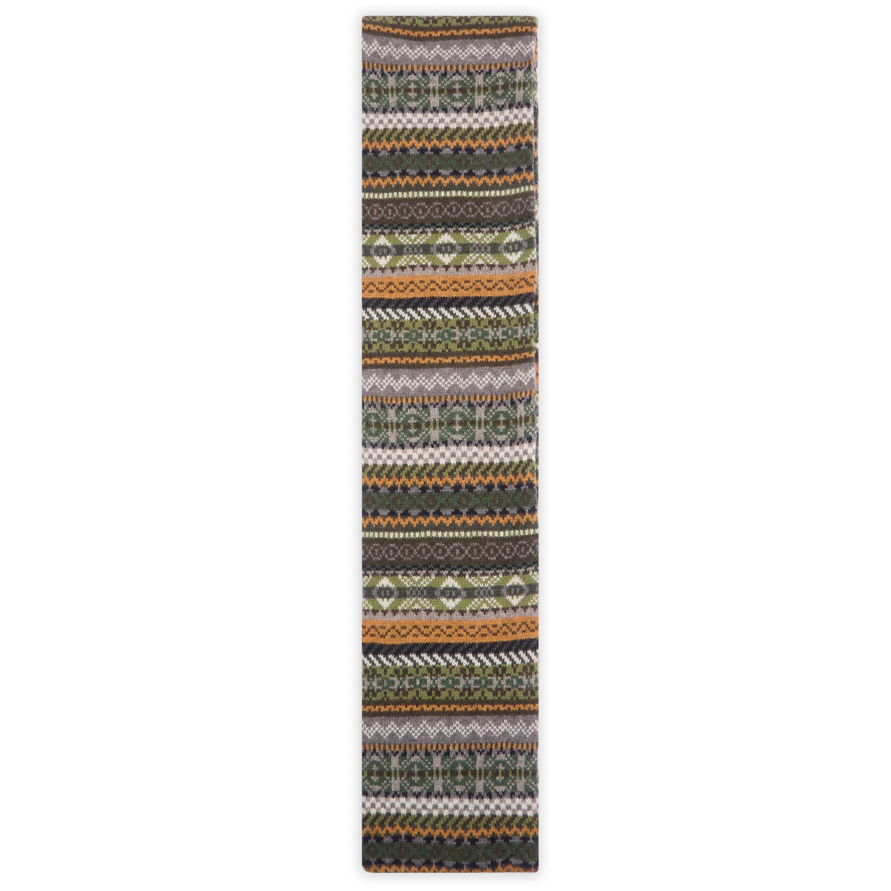 Wool Fairisle Scarf - Green