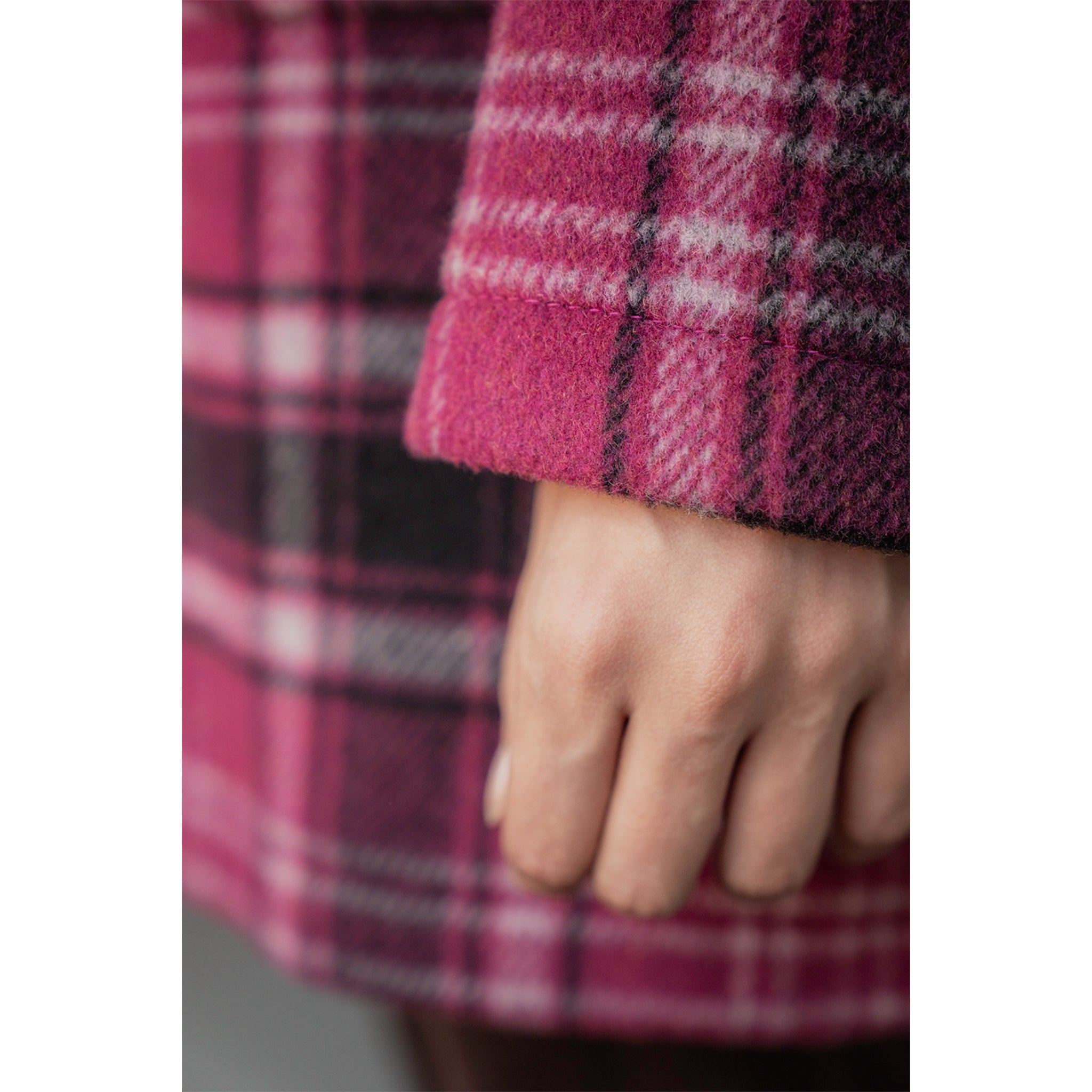 Women’s Duffle Coat Purple Tartan