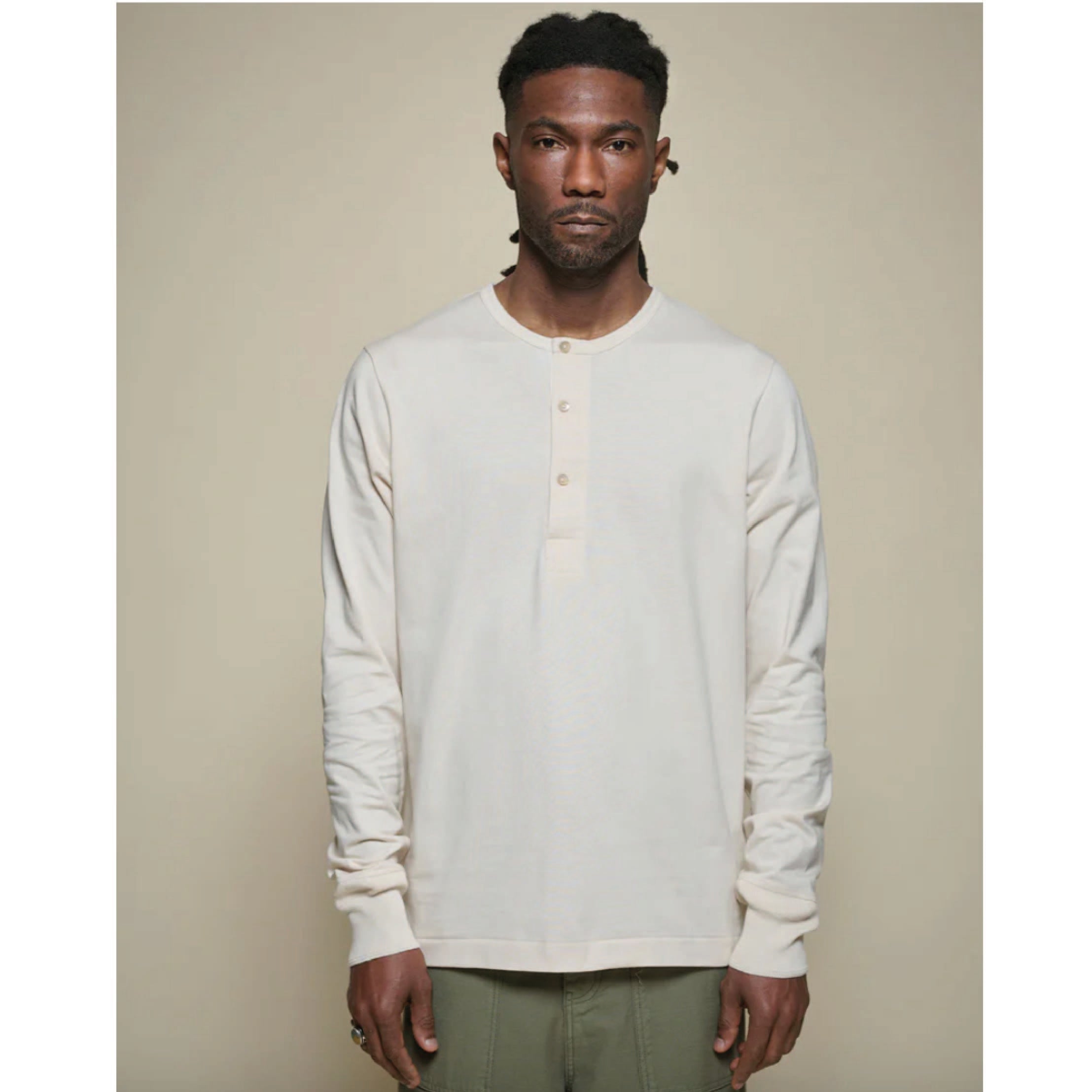 Mid-Century Machine Refined Fit Long Sleeve Henley - Nature