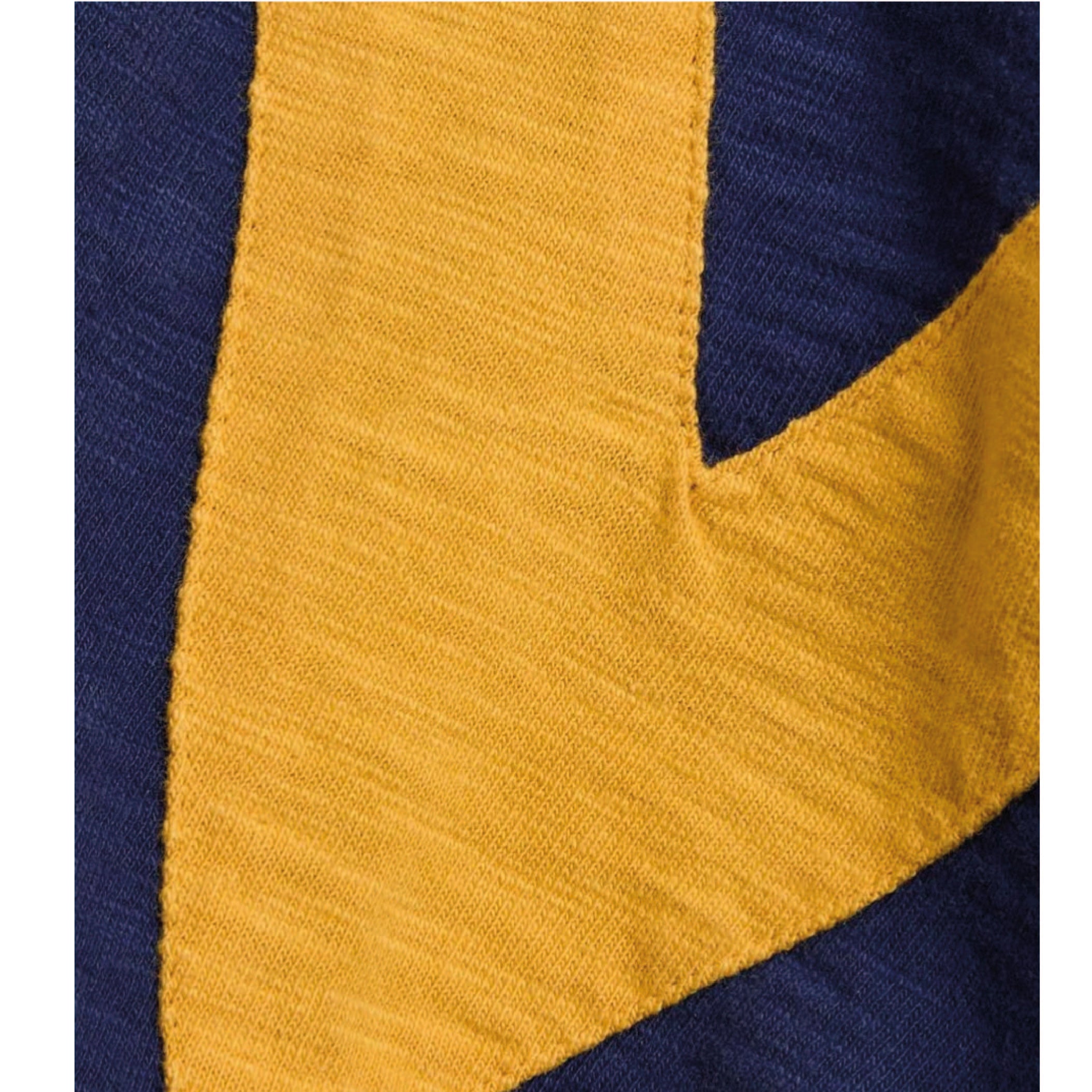 Chevron Flamé Cotton Rugby Shirt - Navy & Yellow