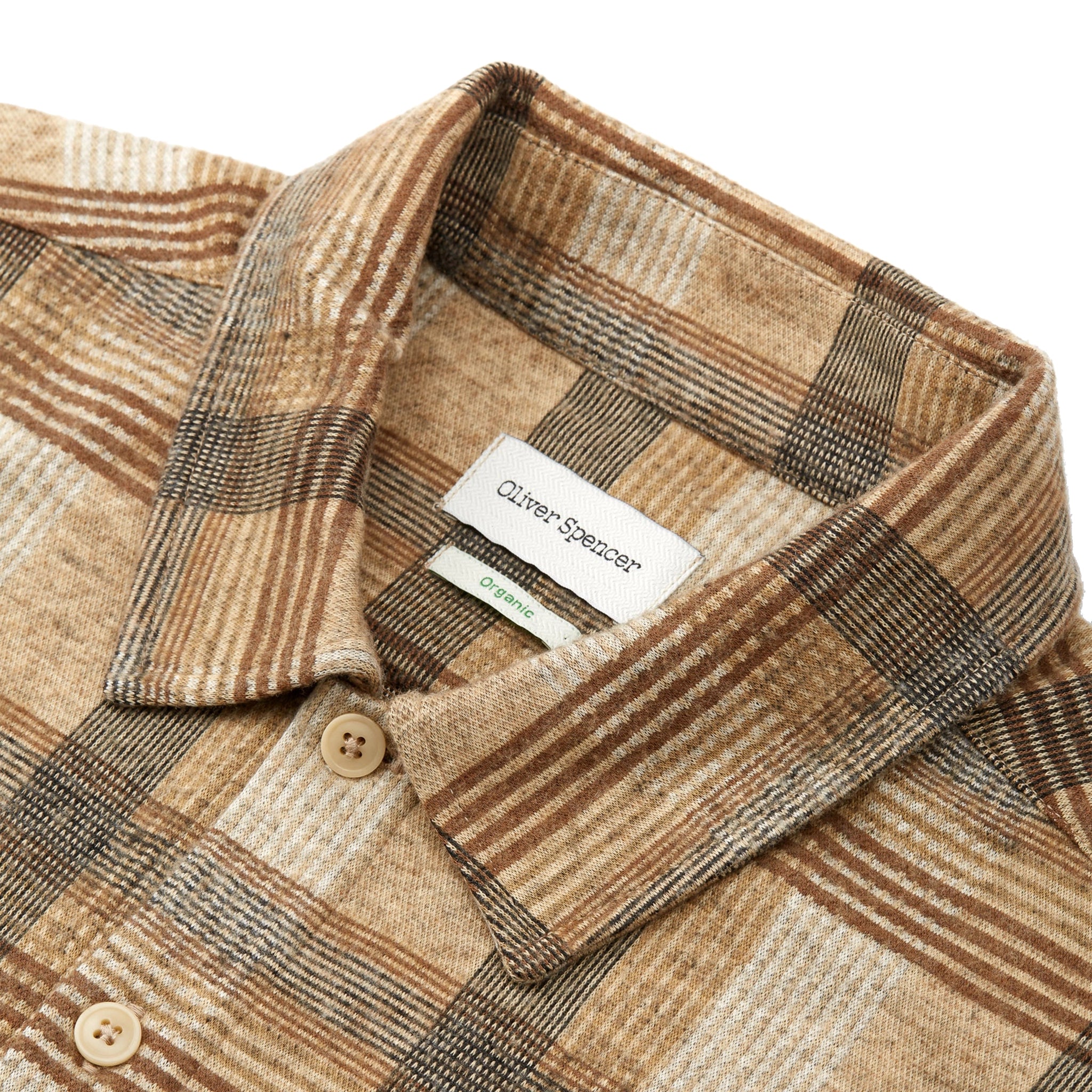 Oliver Spencer Reynolds Long Sleeve Riviera Jersey Shirt - Beige