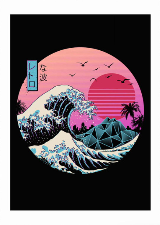 The Great Retro Wave, East End Prints, giclée print, A3, unframed, premium acid-free paper.