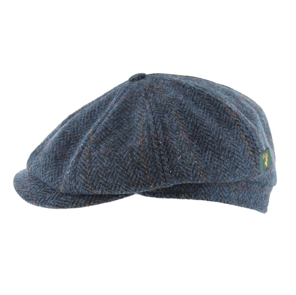 Mucros Weavers Driving Cap - Navy Herringbone