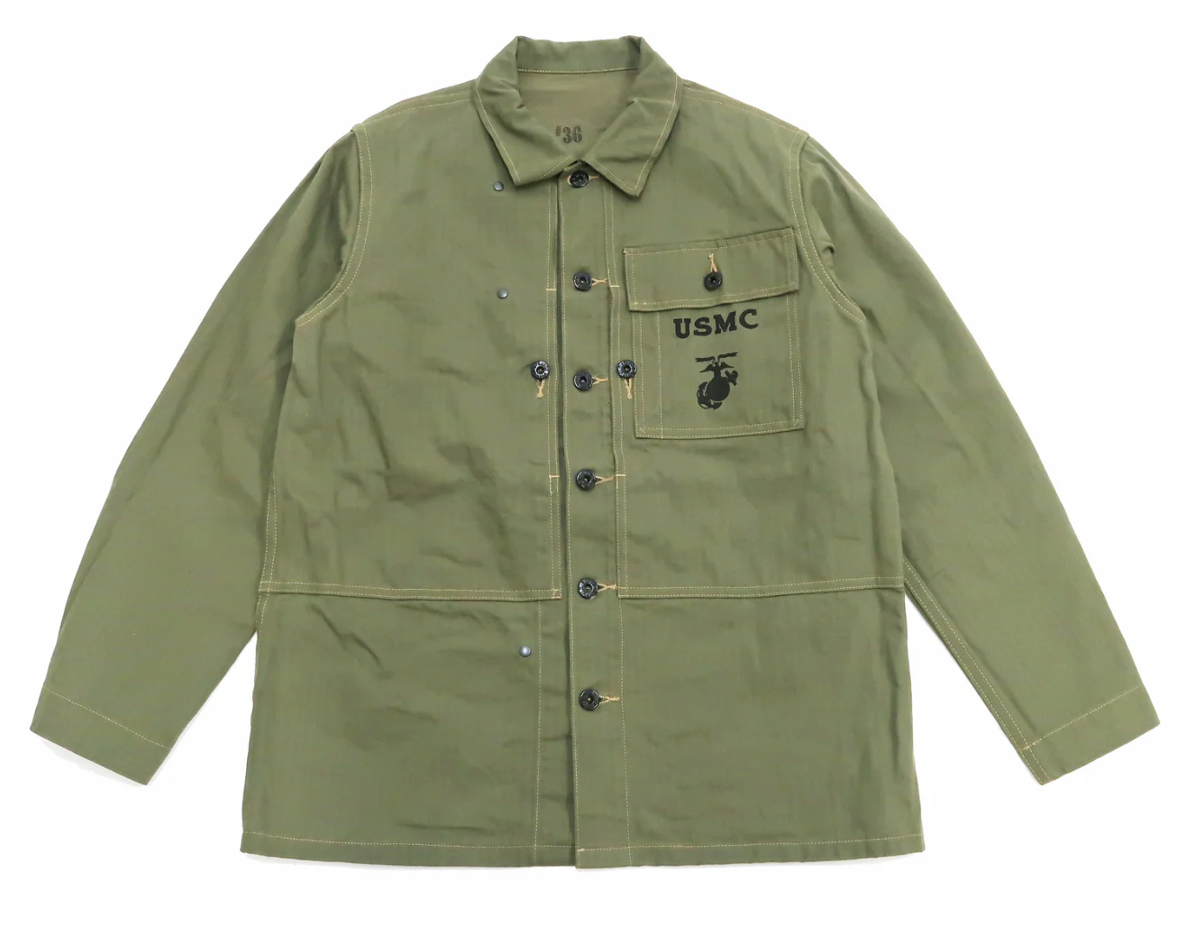 USMC M 44 HBT Jacket Olive