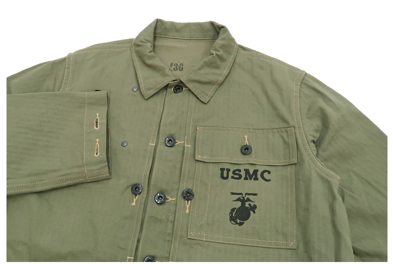USMC M 44 HBT Jacket Olive