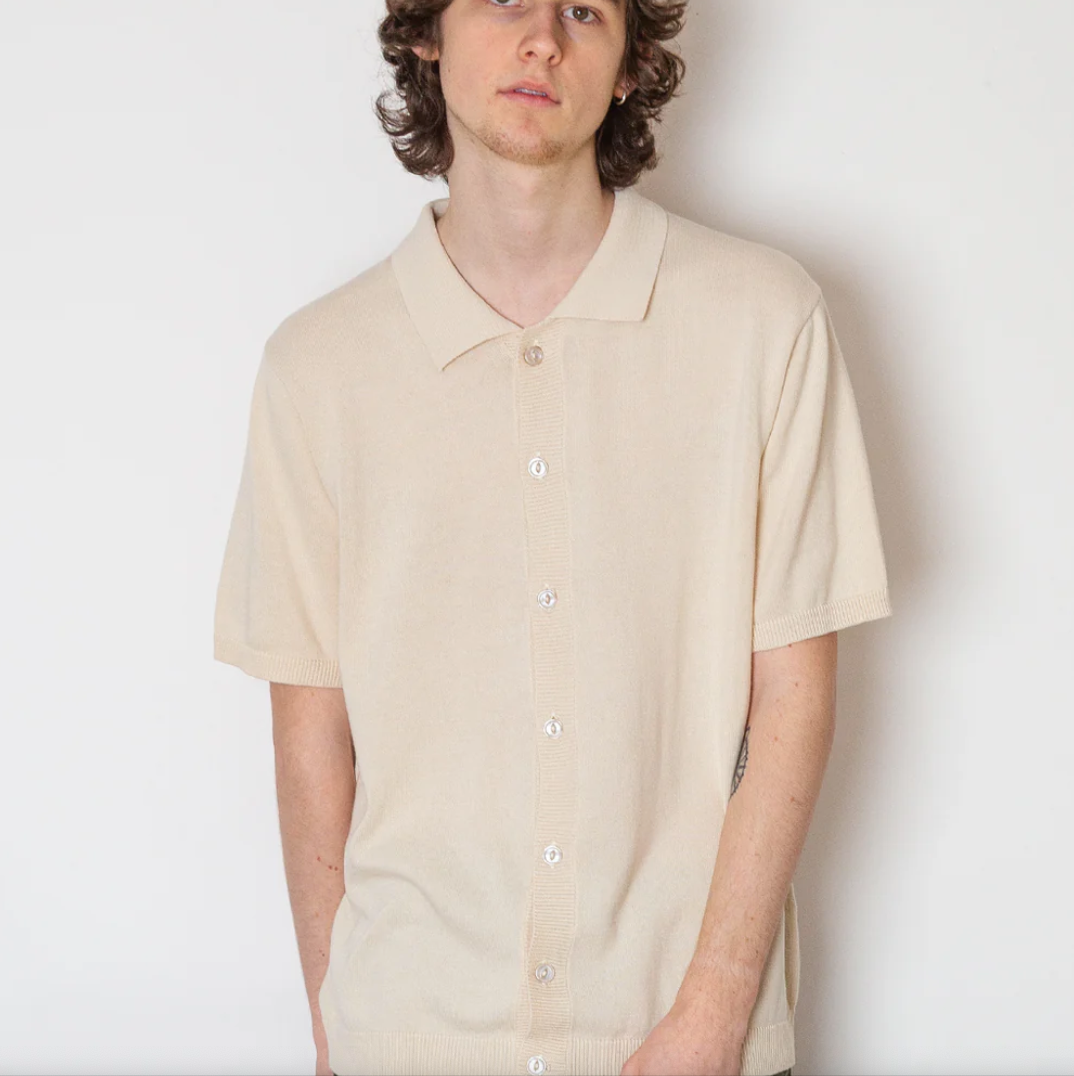 Otto Shirt Texture - Off White by Pittari, styled view for modern men's fashion.