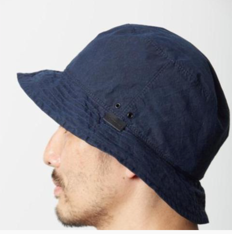 Snow Peak Indigo C/N Bucket Hat - Indigo in Indigo — view 2 of 4 | Burrows & Hare