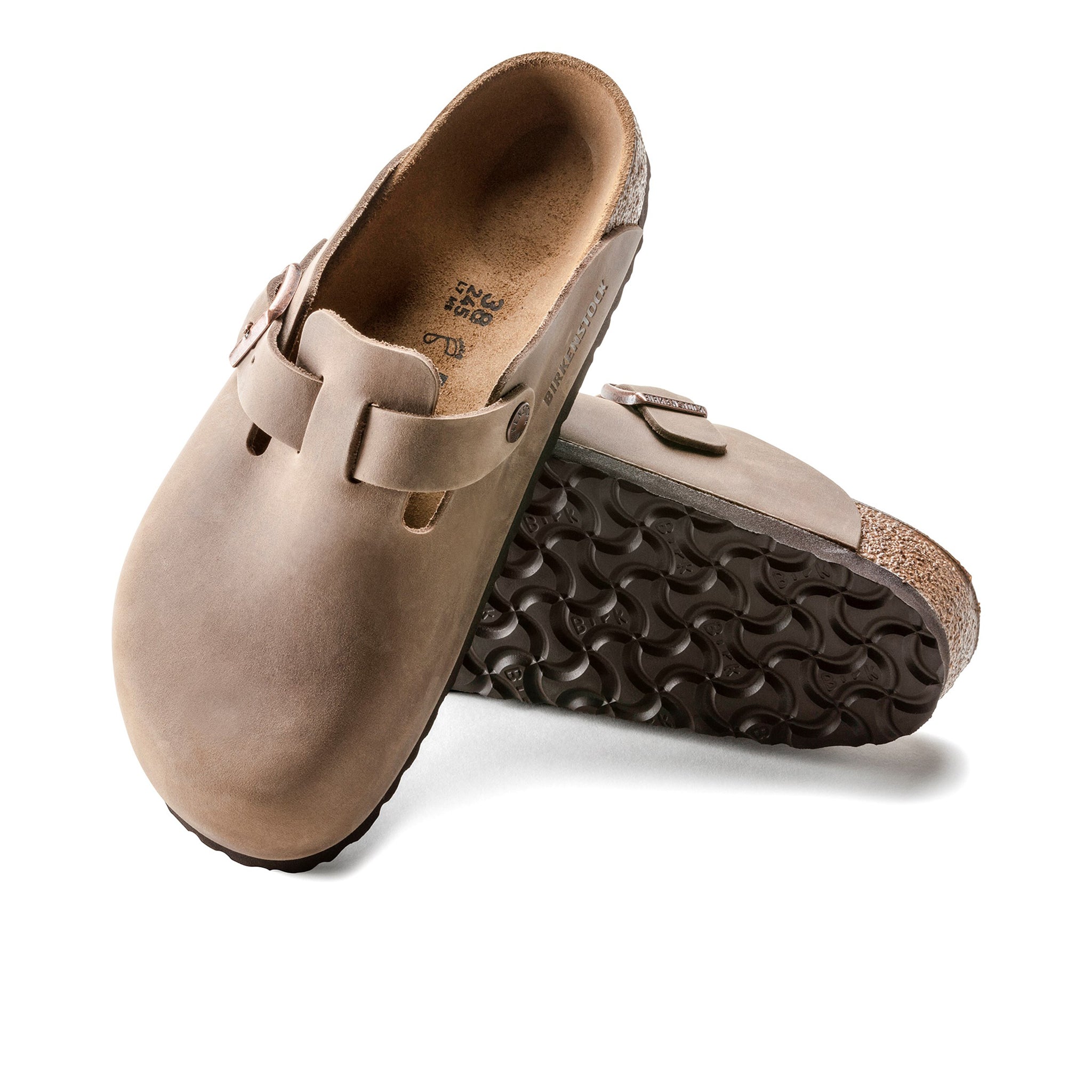 Boston Oiled Leather Clogs - Tobacco Brown