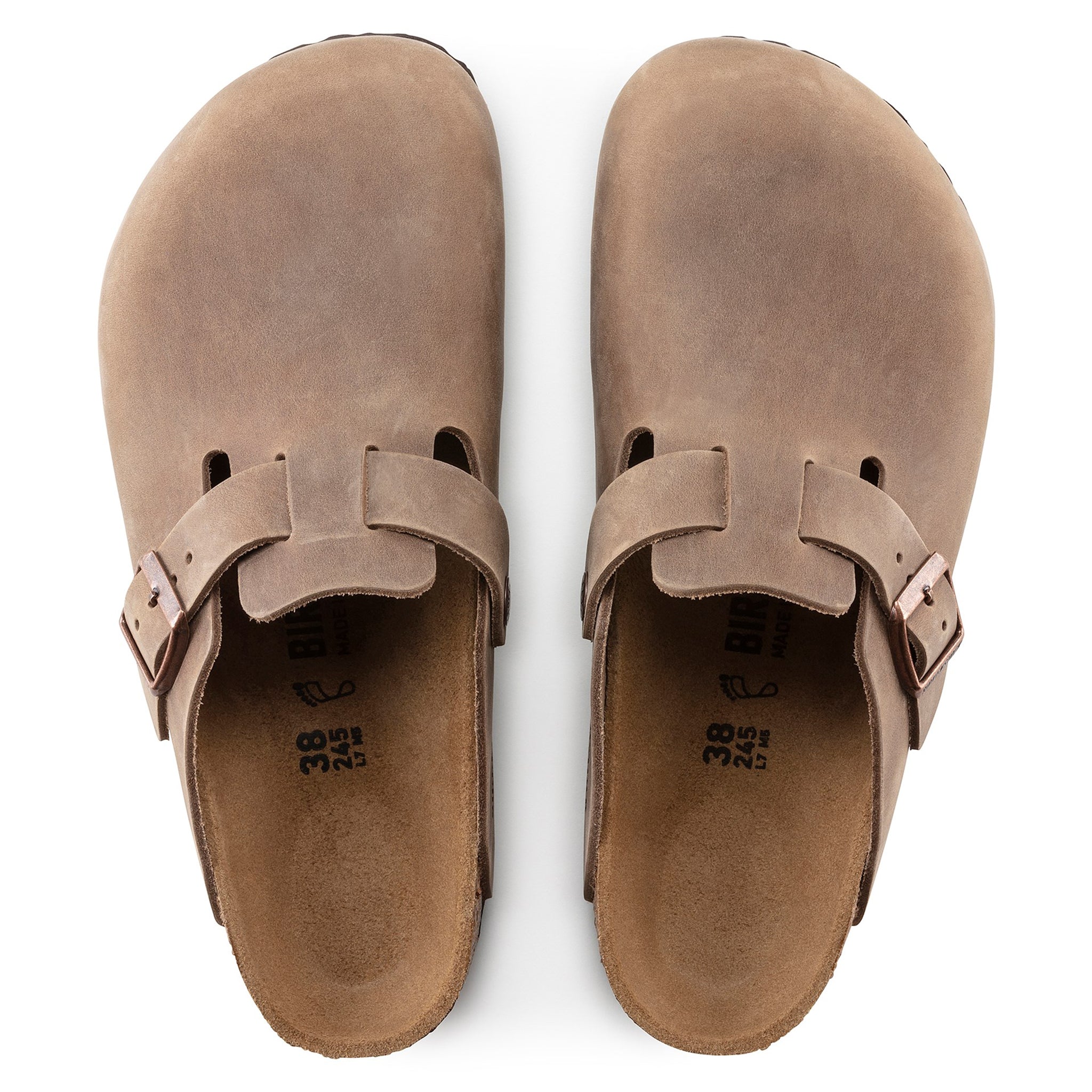 Boston Oiled Leather Clogs - Tobacco Brown