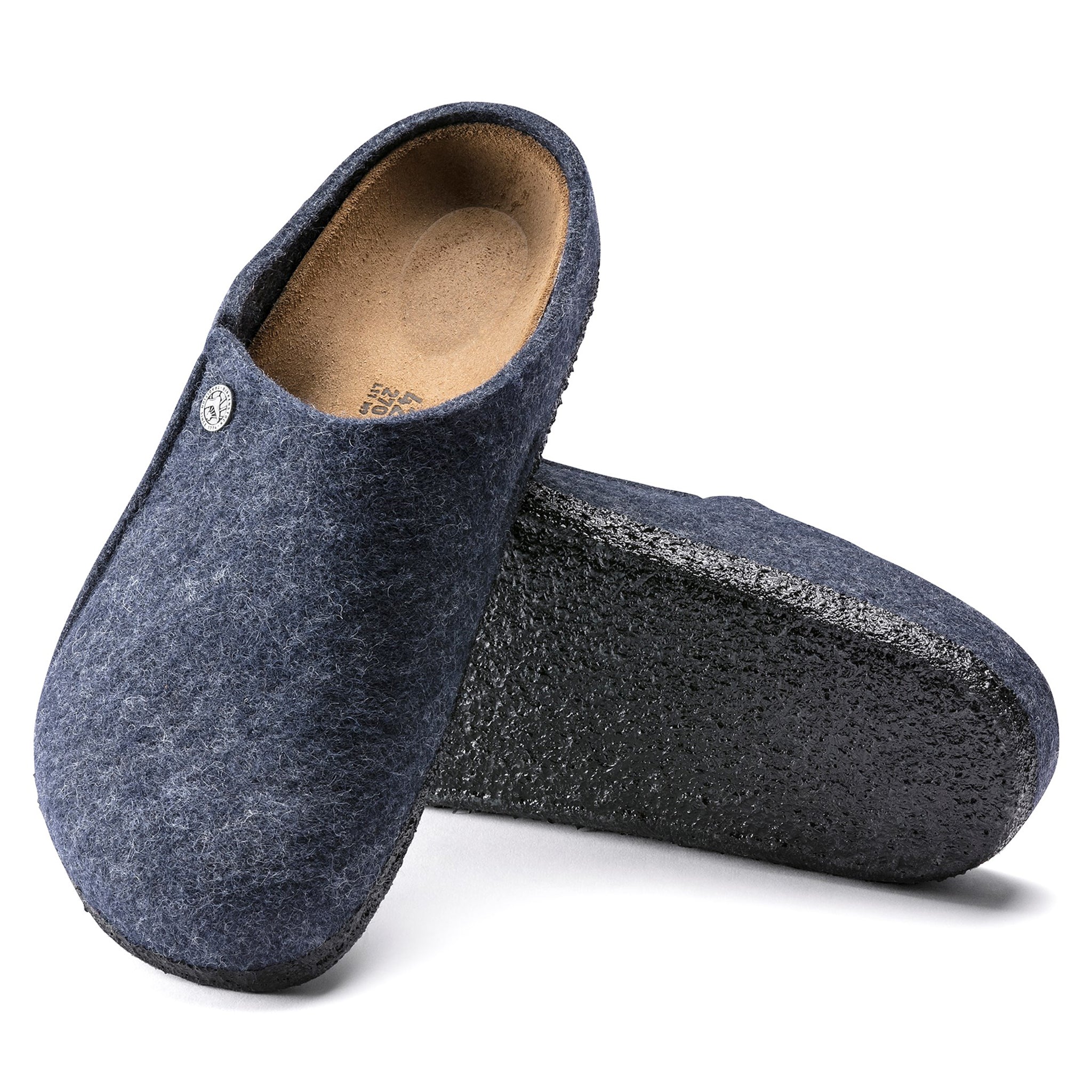 Zermatt Wool Felt Clogs - Dark Blue