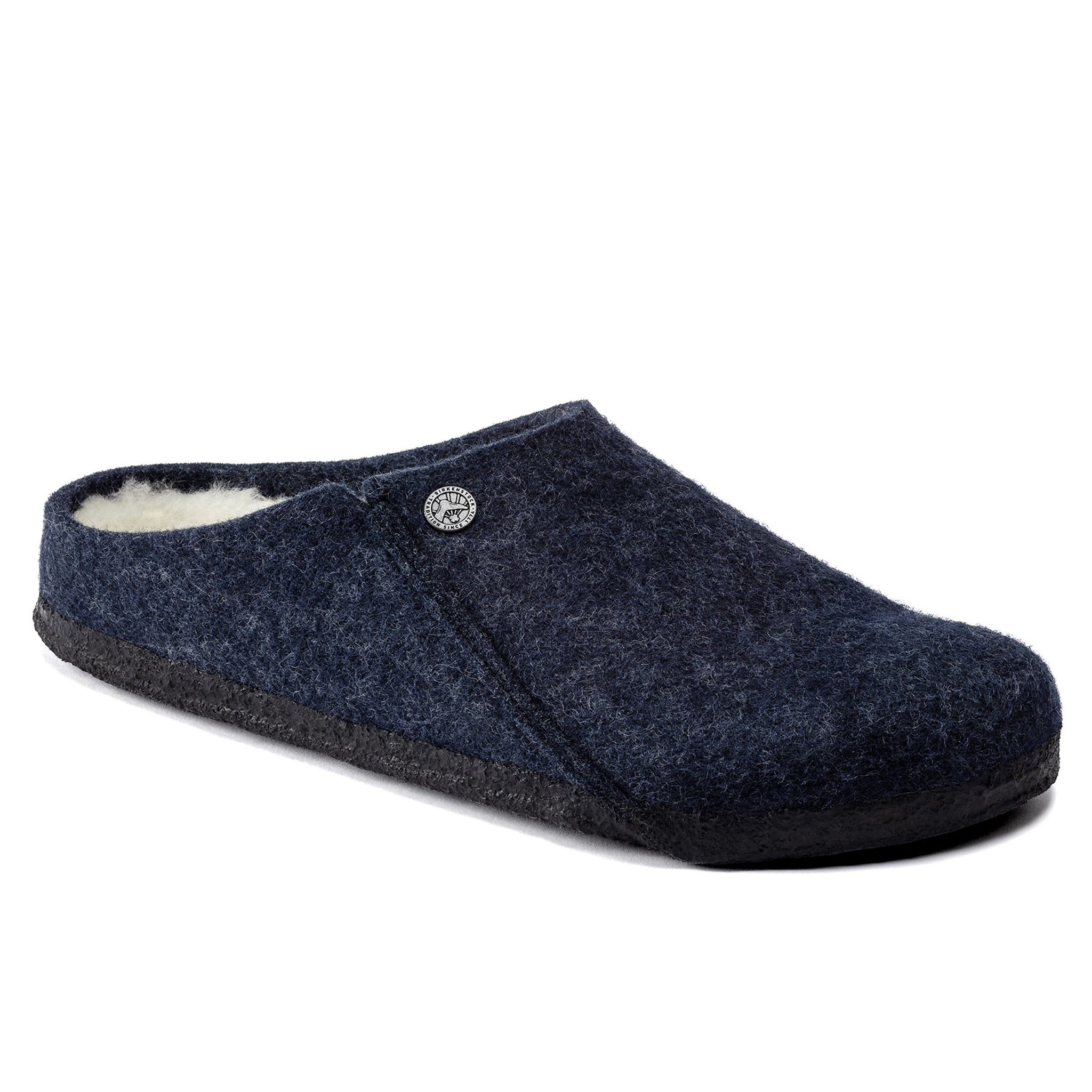 Zermatt Wool Felt Shearling Clogs - Dark Blue