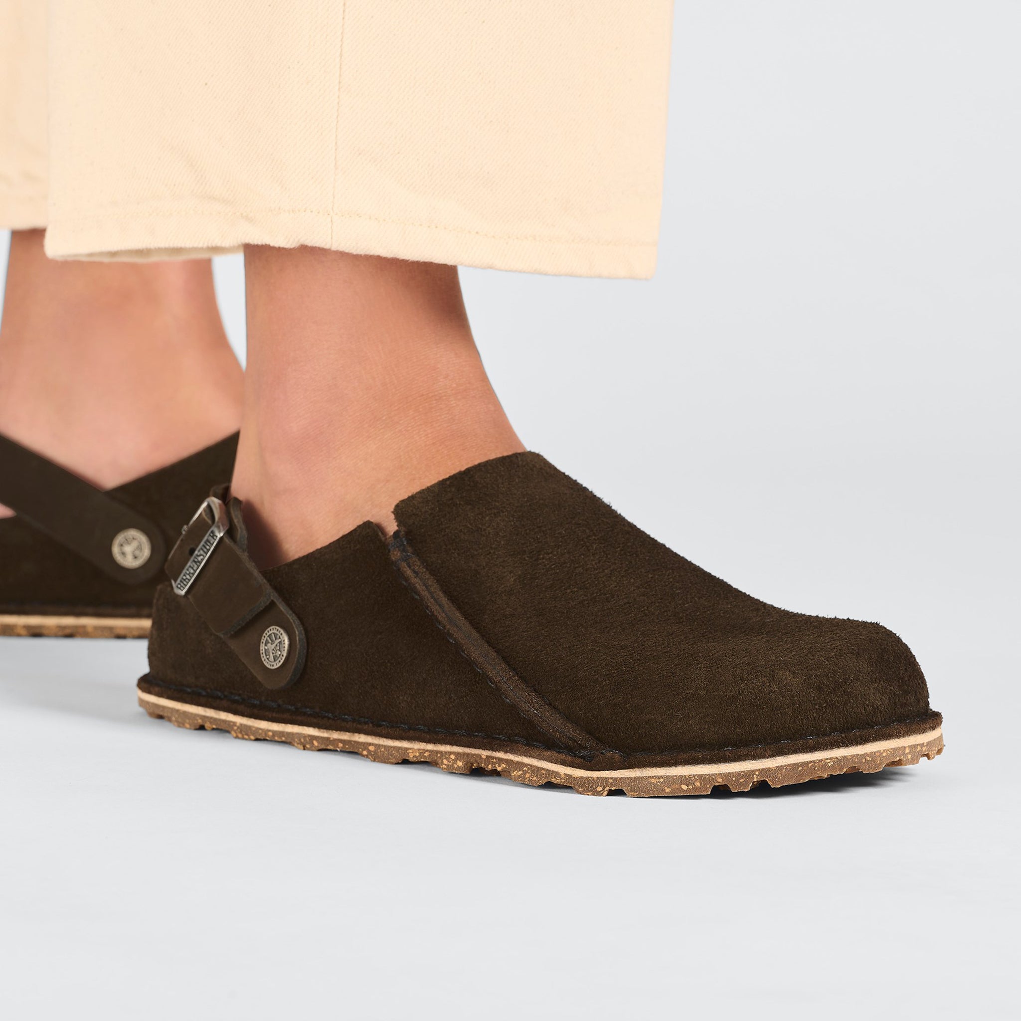 Lutry Premium Suede Leather Clogs - Espresso