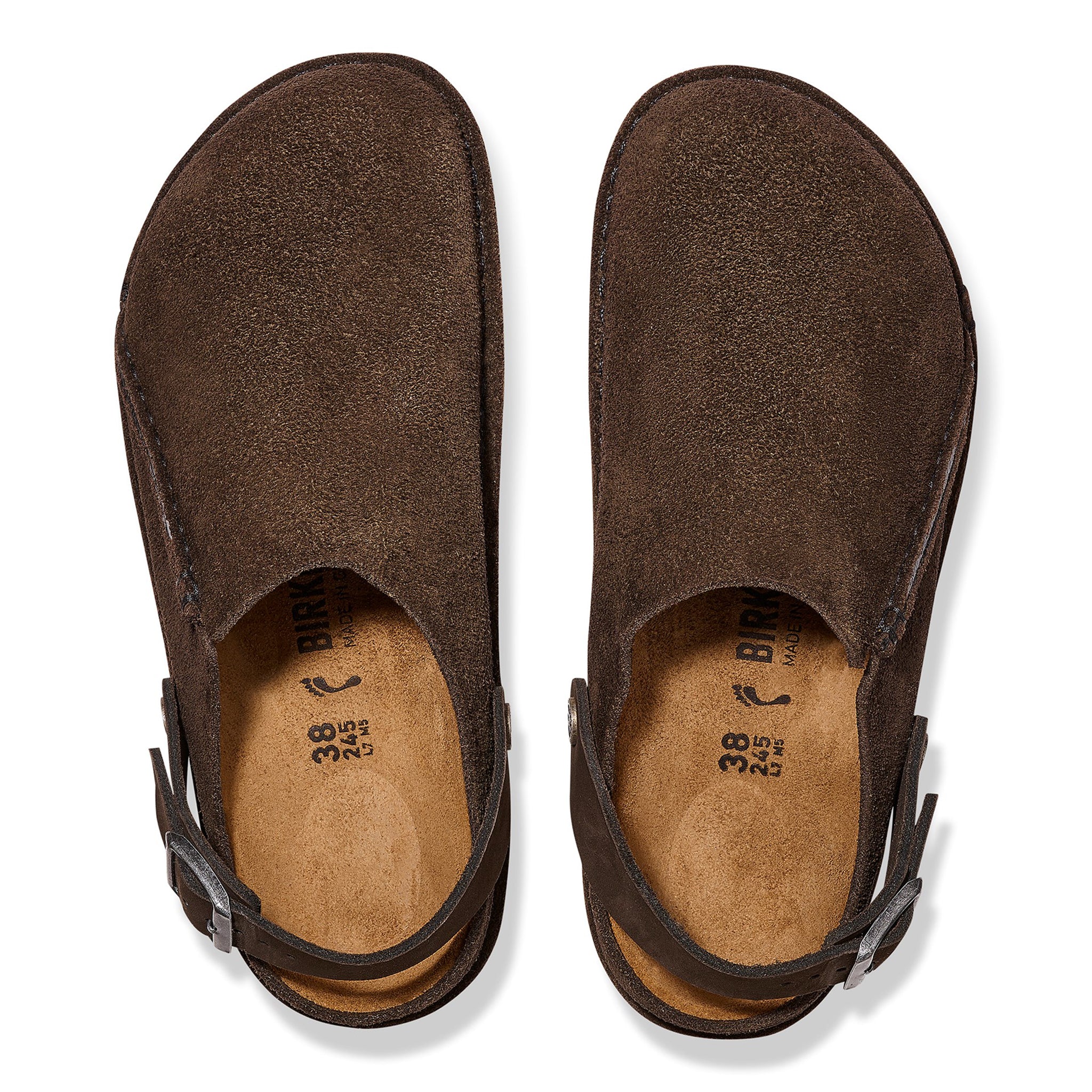 Lutry Premium Suede Leather Clogs - Espresso