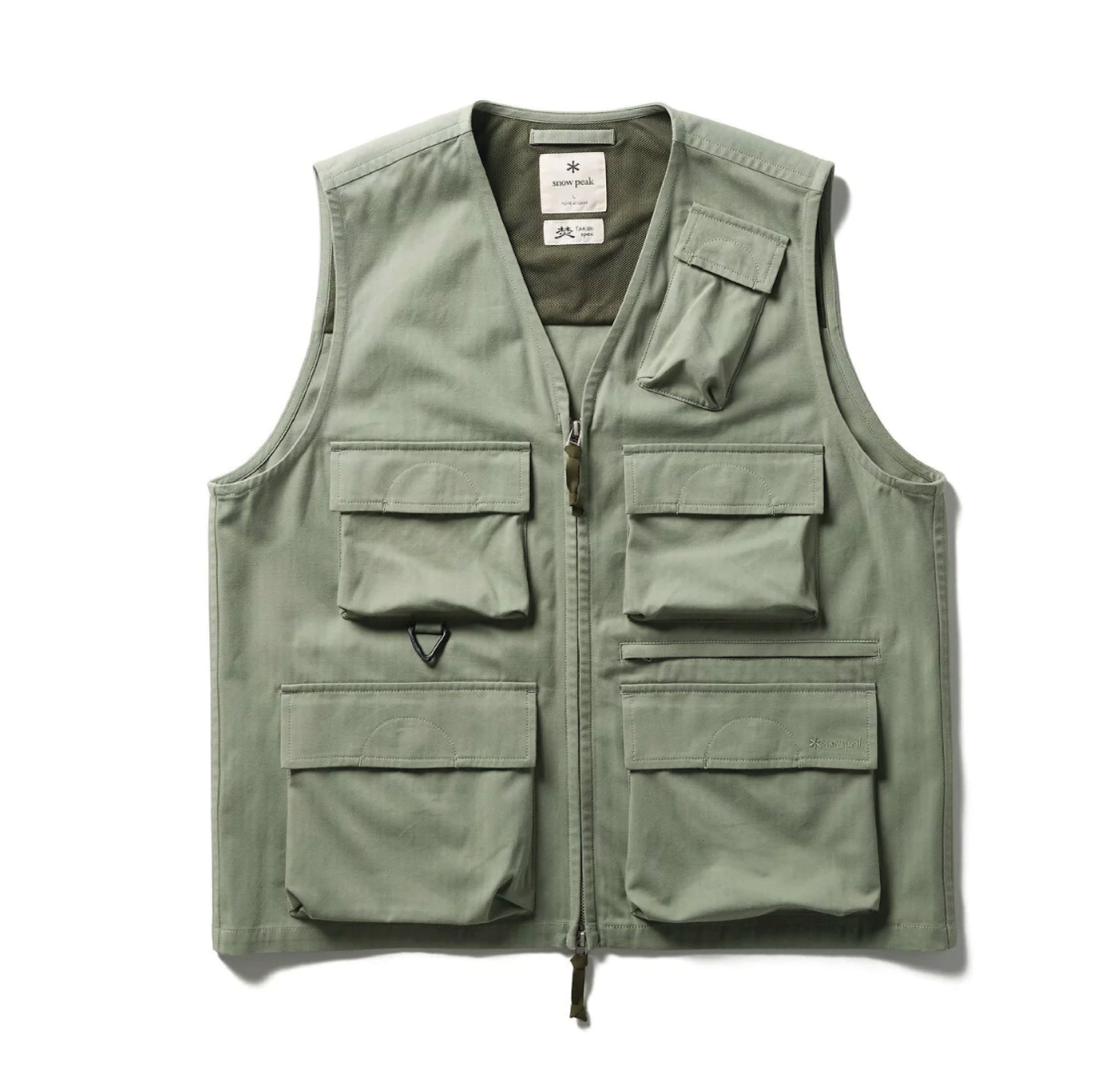 Snow Peak Takibi Herringbone Vest Foliage in Foliage | Burrows & Hare