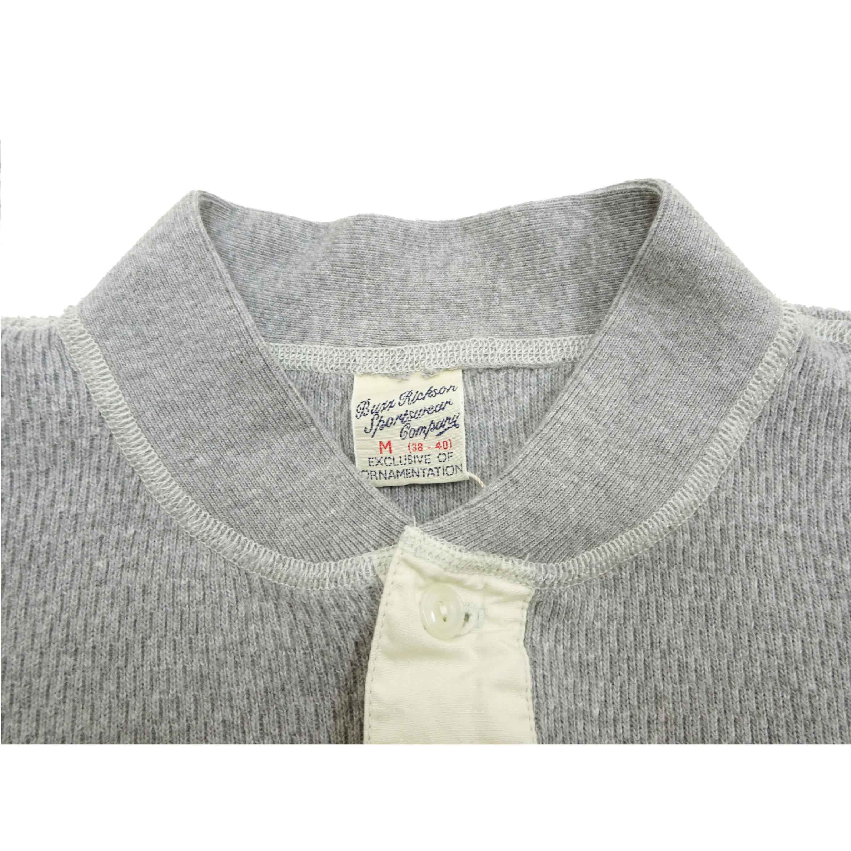 Long Sleeve Thermal Henley Neck - Heather Grey