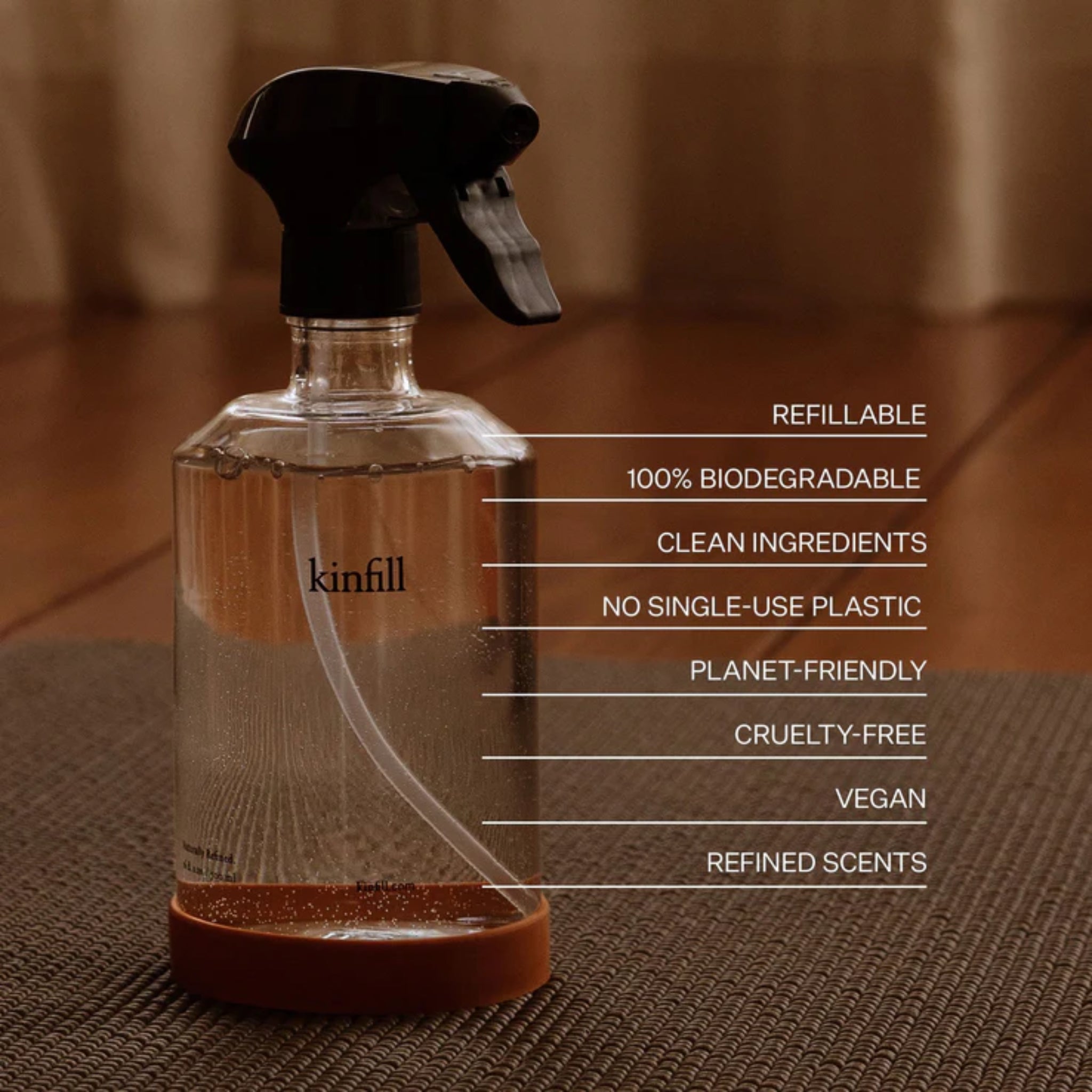 Detailed view of Kinfill Floor Cleaner Refills - Pine Husk, eco-friendly product.