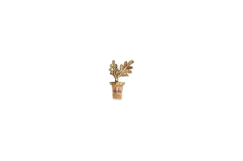  Leaf Brass Bottle Stopper
