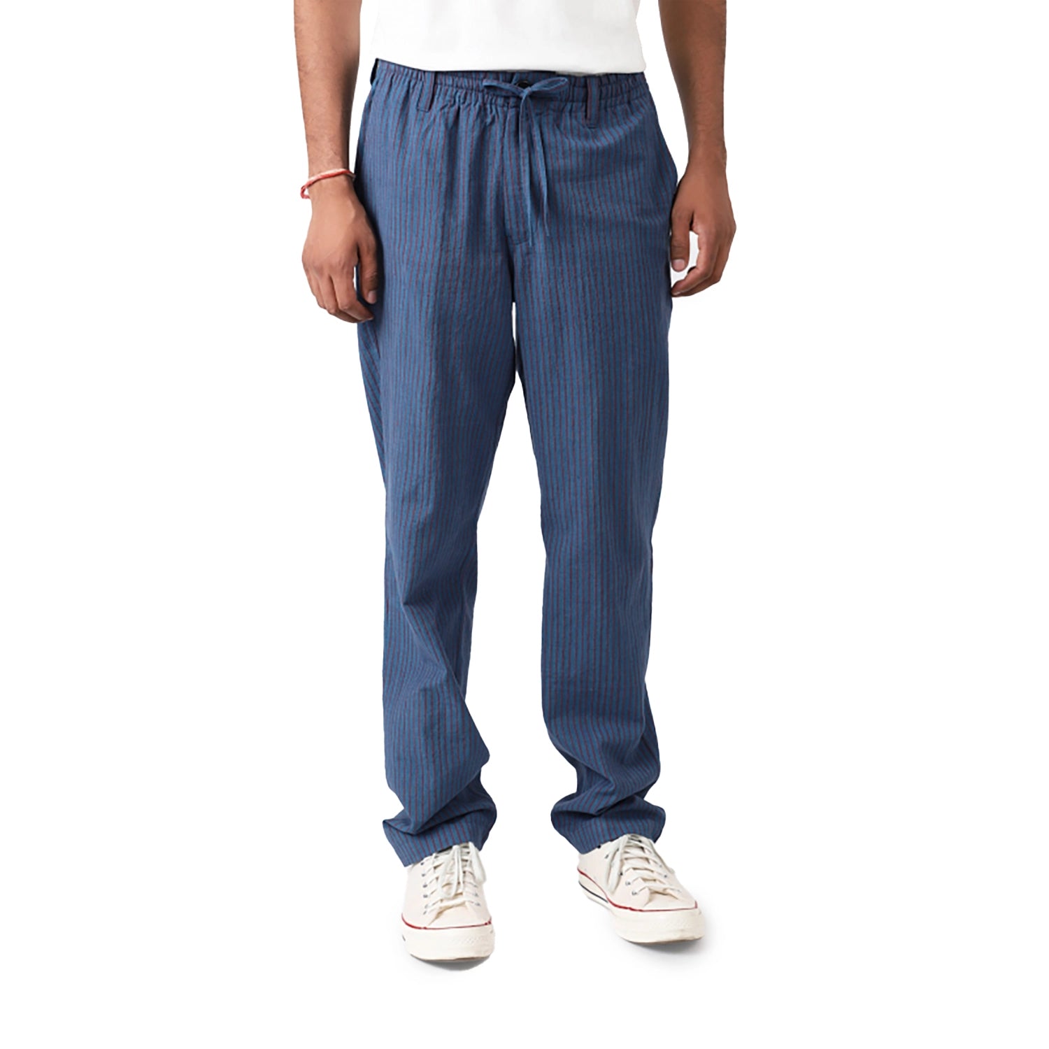 Lisboa Handwoven Trouser  - Stripe Blue