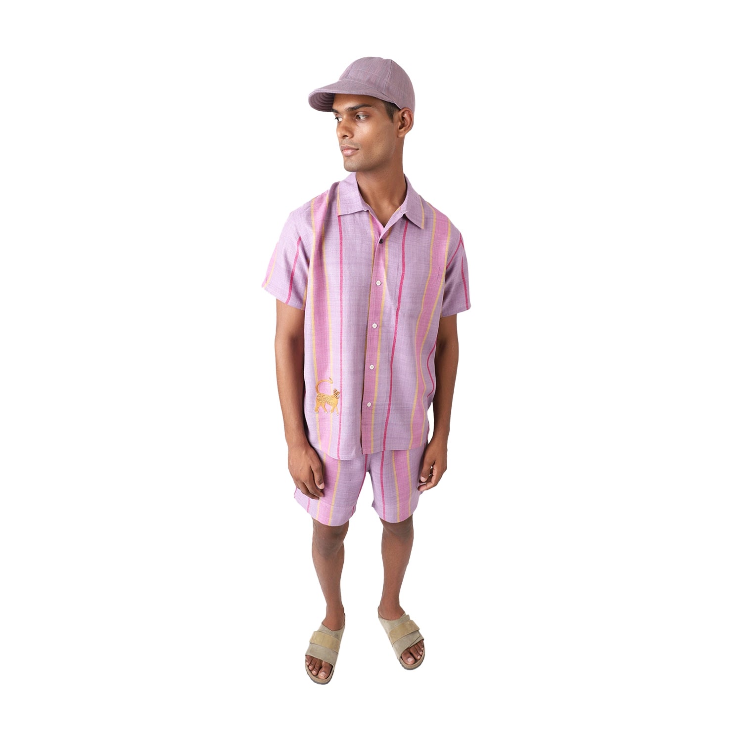 Men Short Sleeve Shirt - Matka Silk