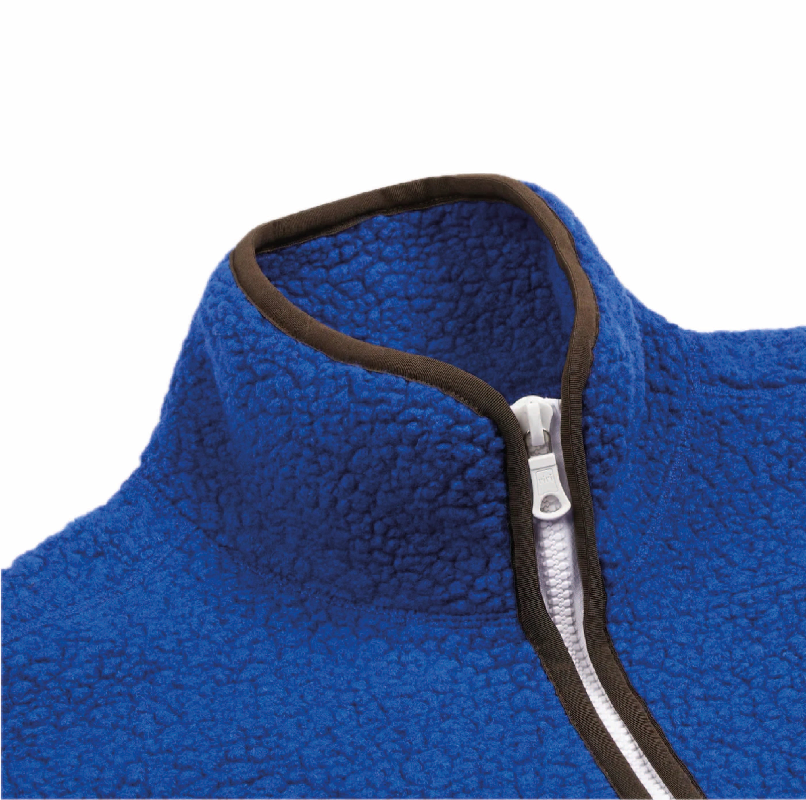 Blue Boucle Wool Zip Fleece Jacket