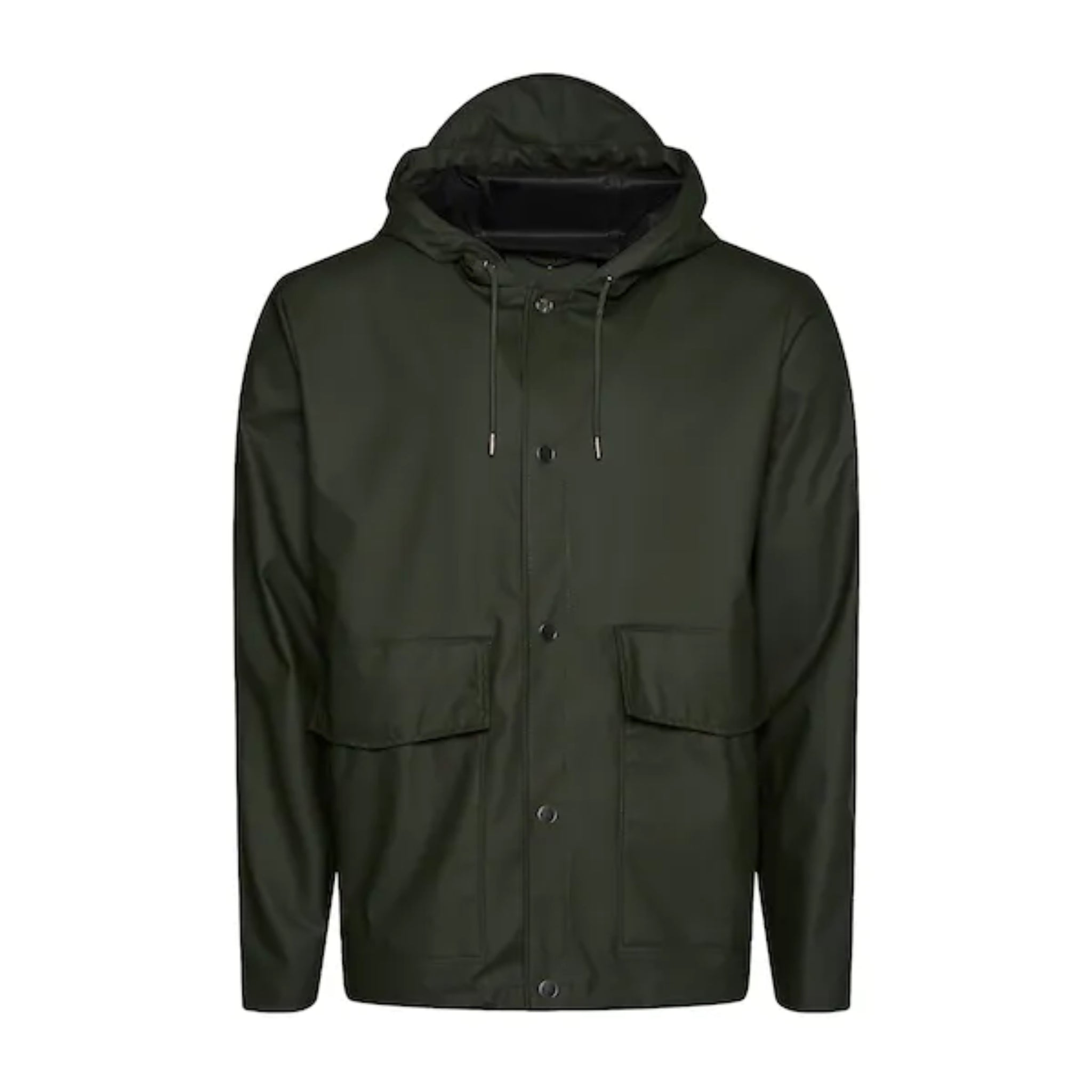 Rains Waterproof Short Hooded Coat - Green