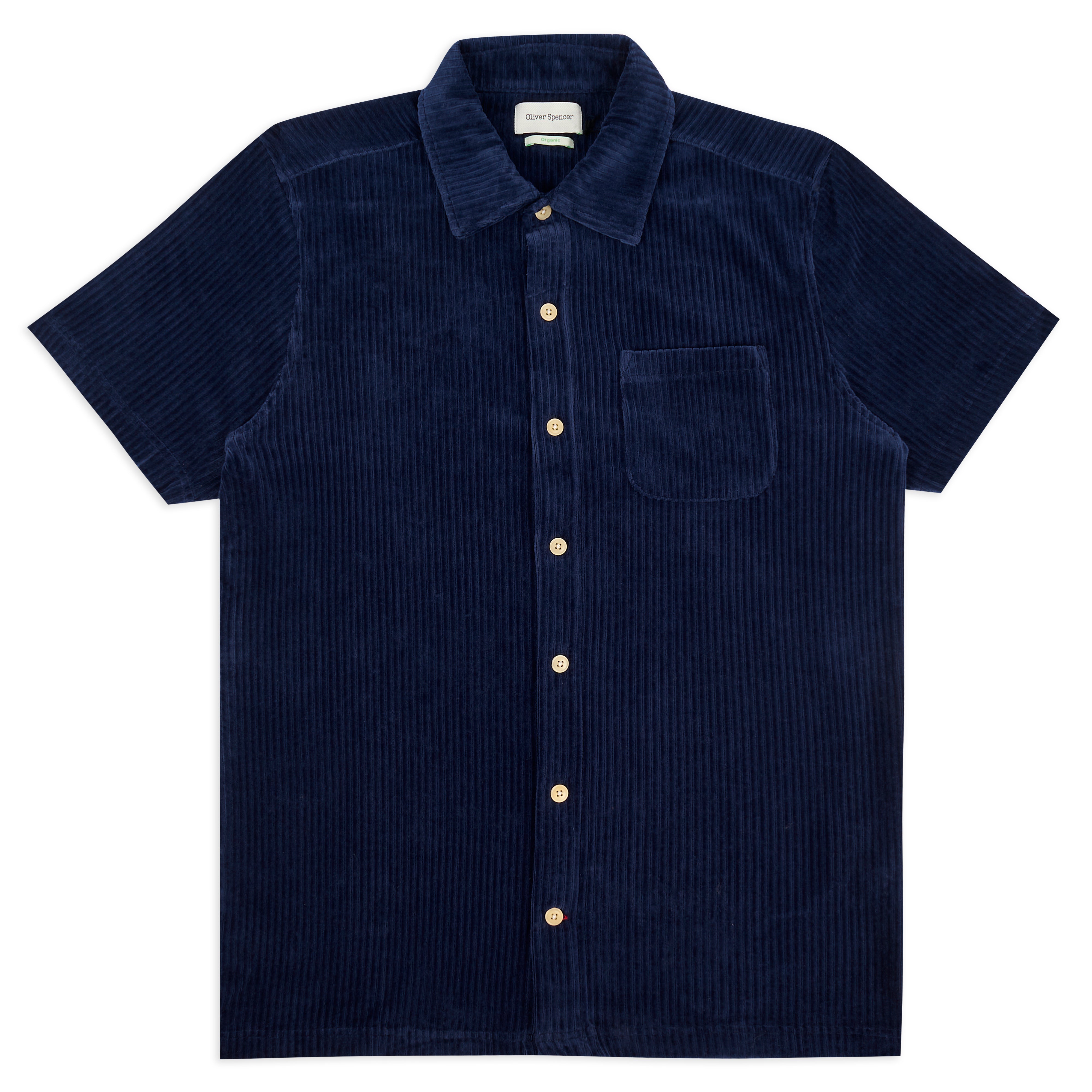 Oliver Spencer Lulworth Riviera Short Sleeve Jersey Shirt - Navy - Burrows and Hare