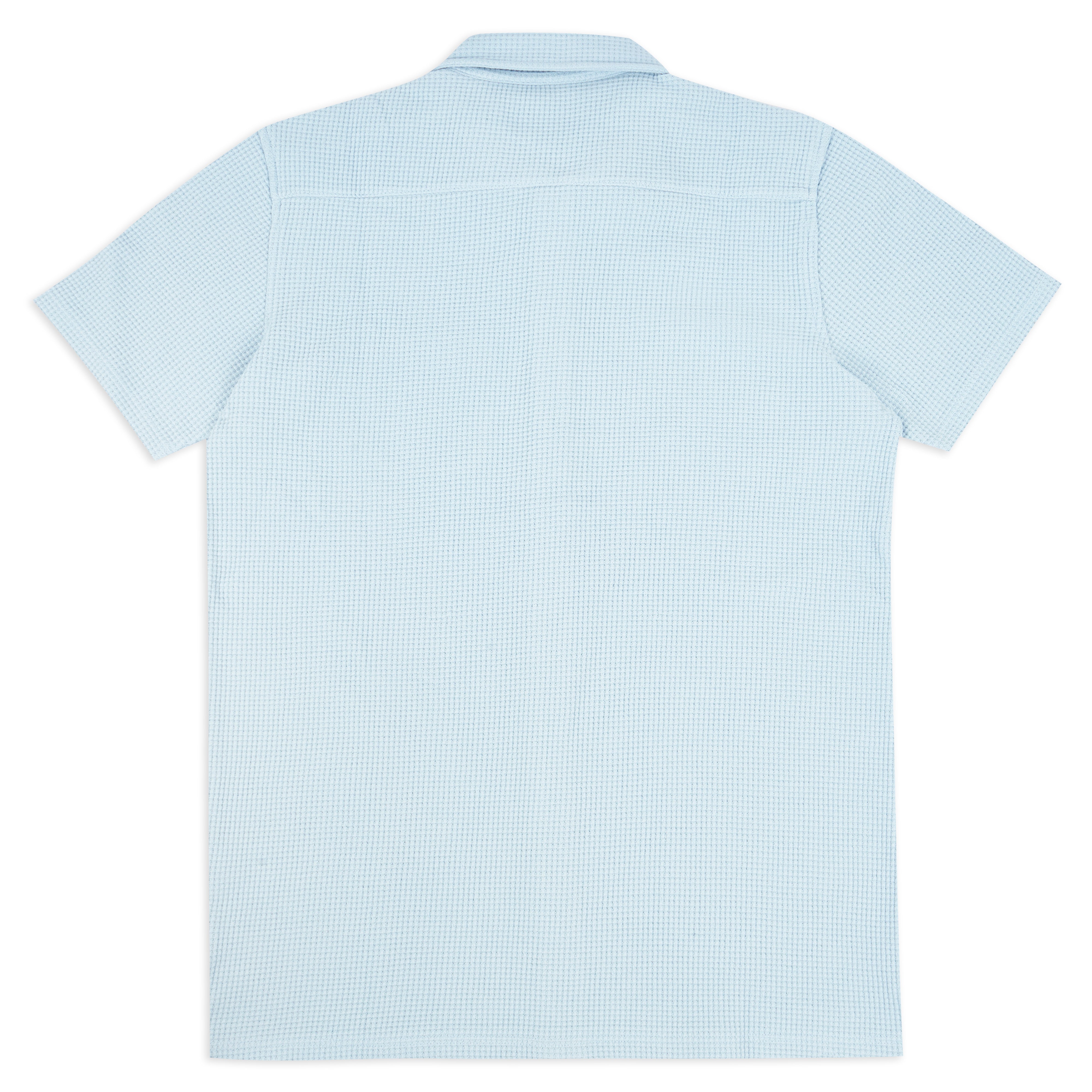 Oliver Spencer Morval Riviera Short Sleeve Jersey Shirt - Sky Blue - Burrows and Hare