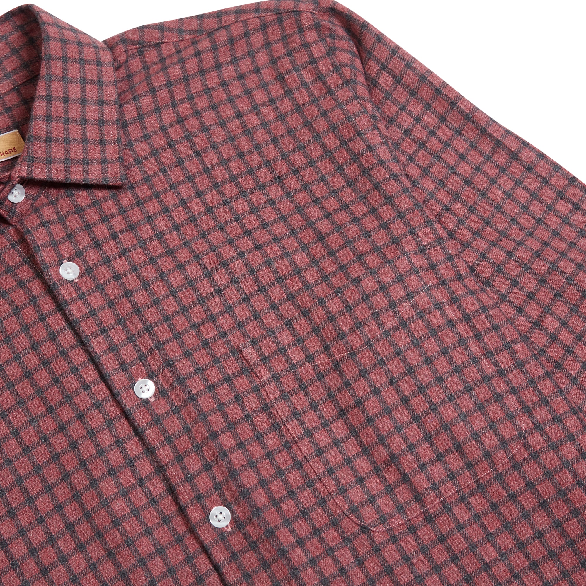 Burrows & Hare Flannel Check Shirt - Bordeaux - Burrows and Hare