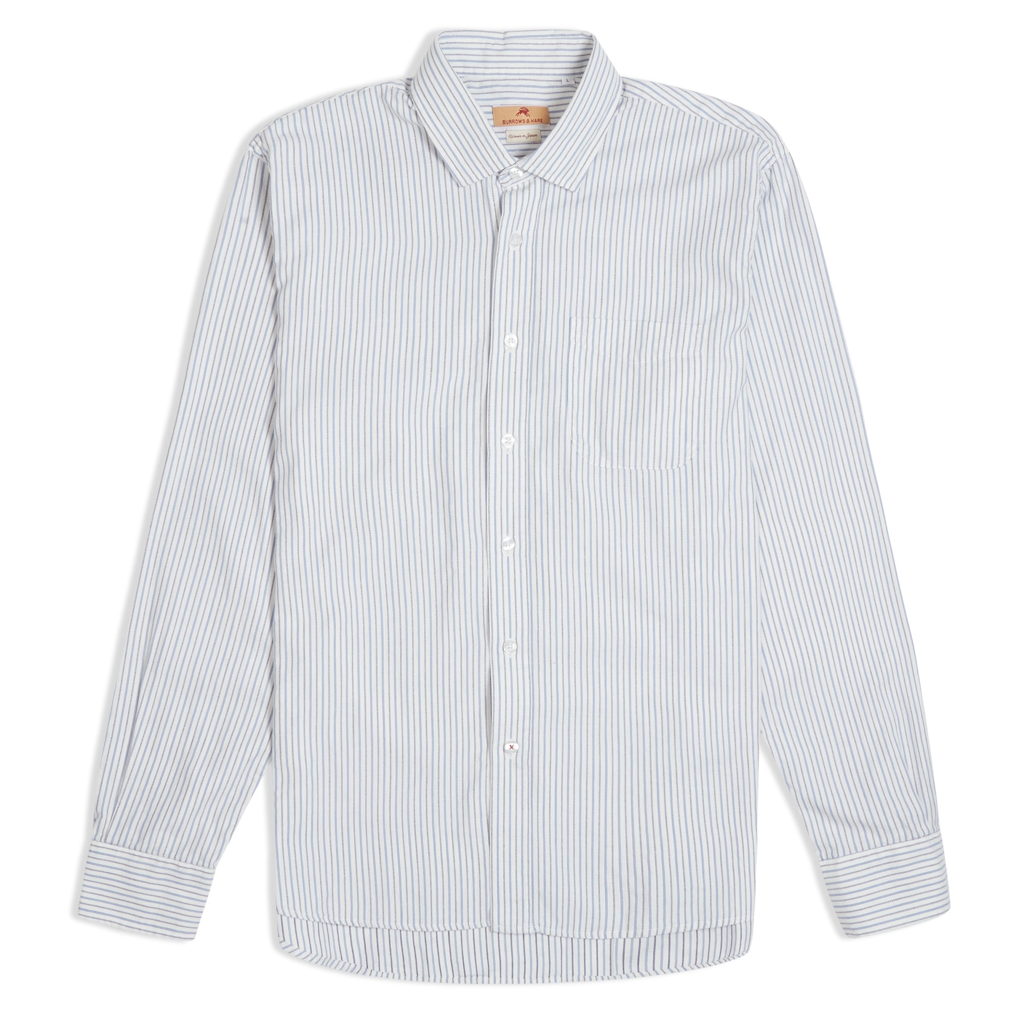 Burrows & Hare Thin Stripe Shirt - White - Burrows and Hare