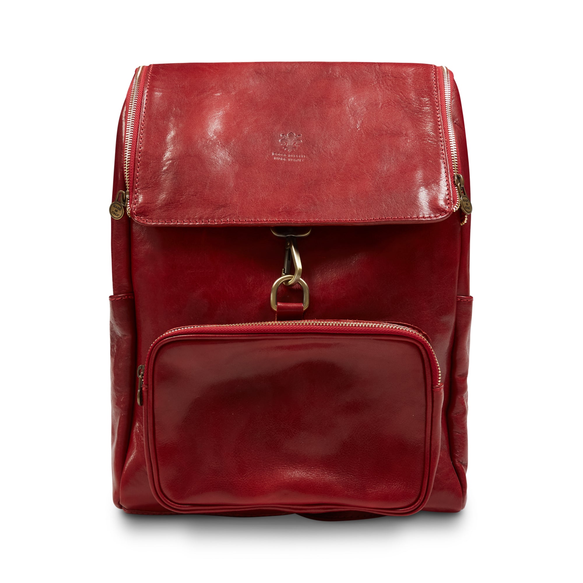 Leather Backpack  Red