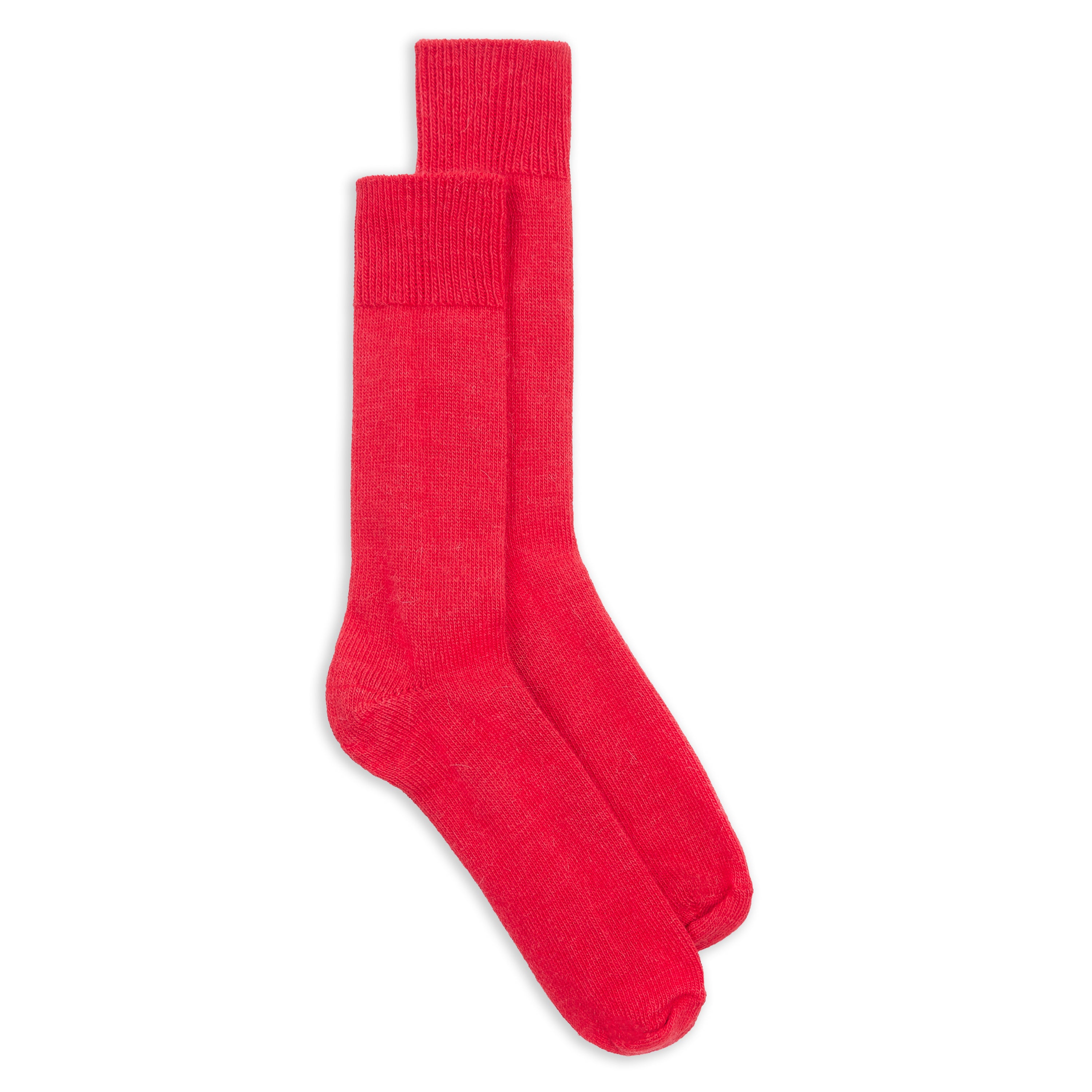 Burrows & Hare Alpaca Socks - Plain Red