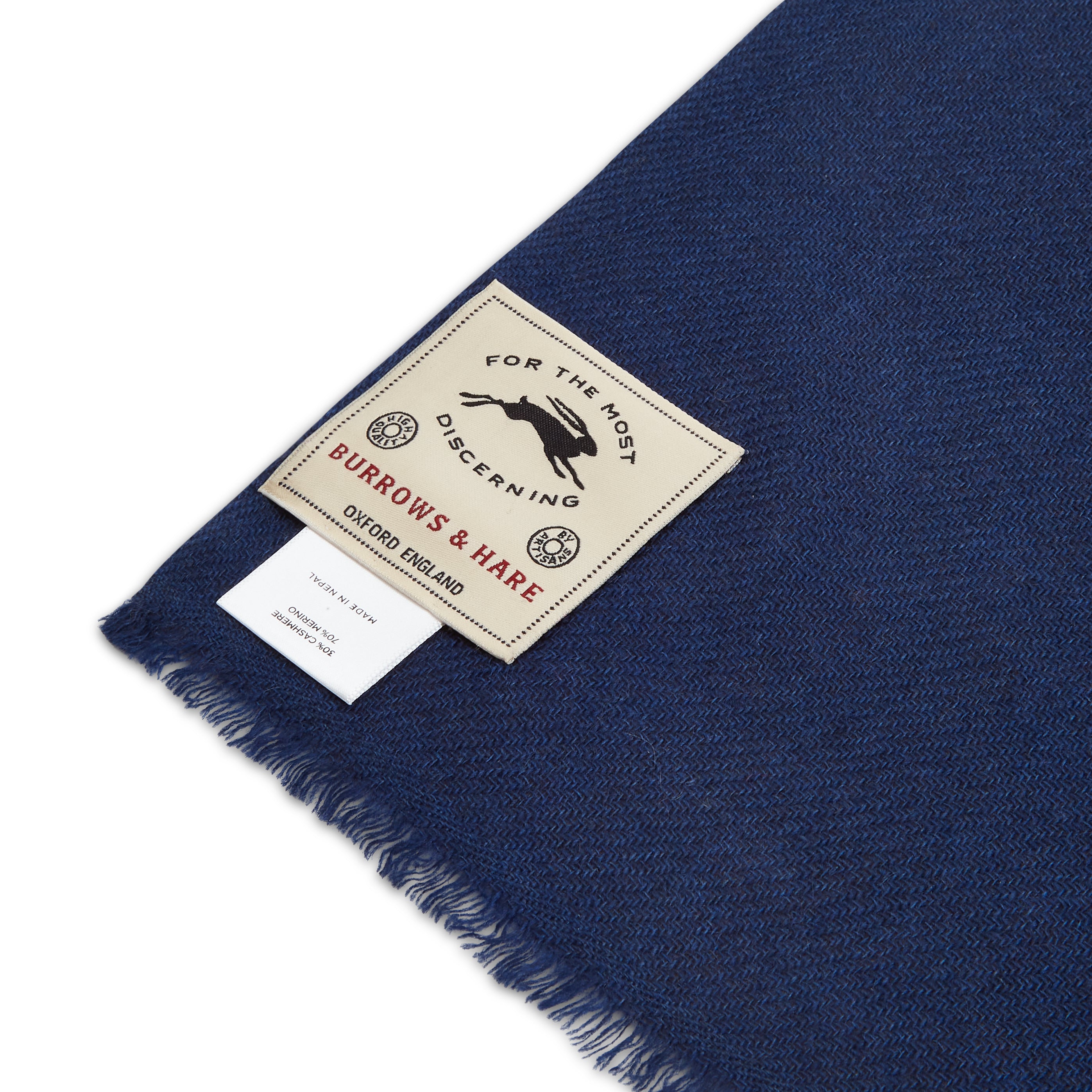 Burrows & Hare Cashmere & Merino Wool Scarf - Blue & Red - Burrows and Hare