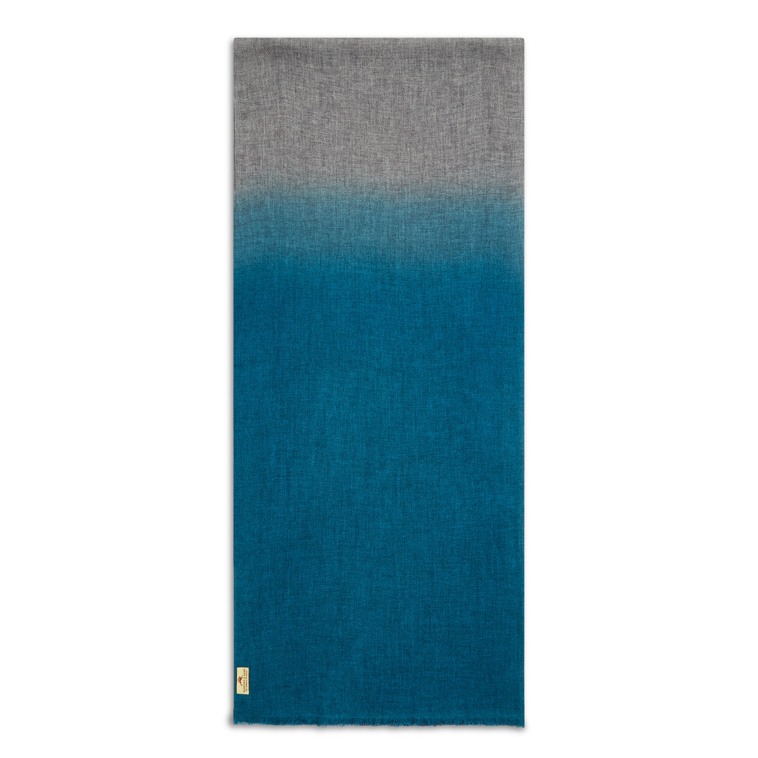 Wool Scarf Teal, Navy & Grey