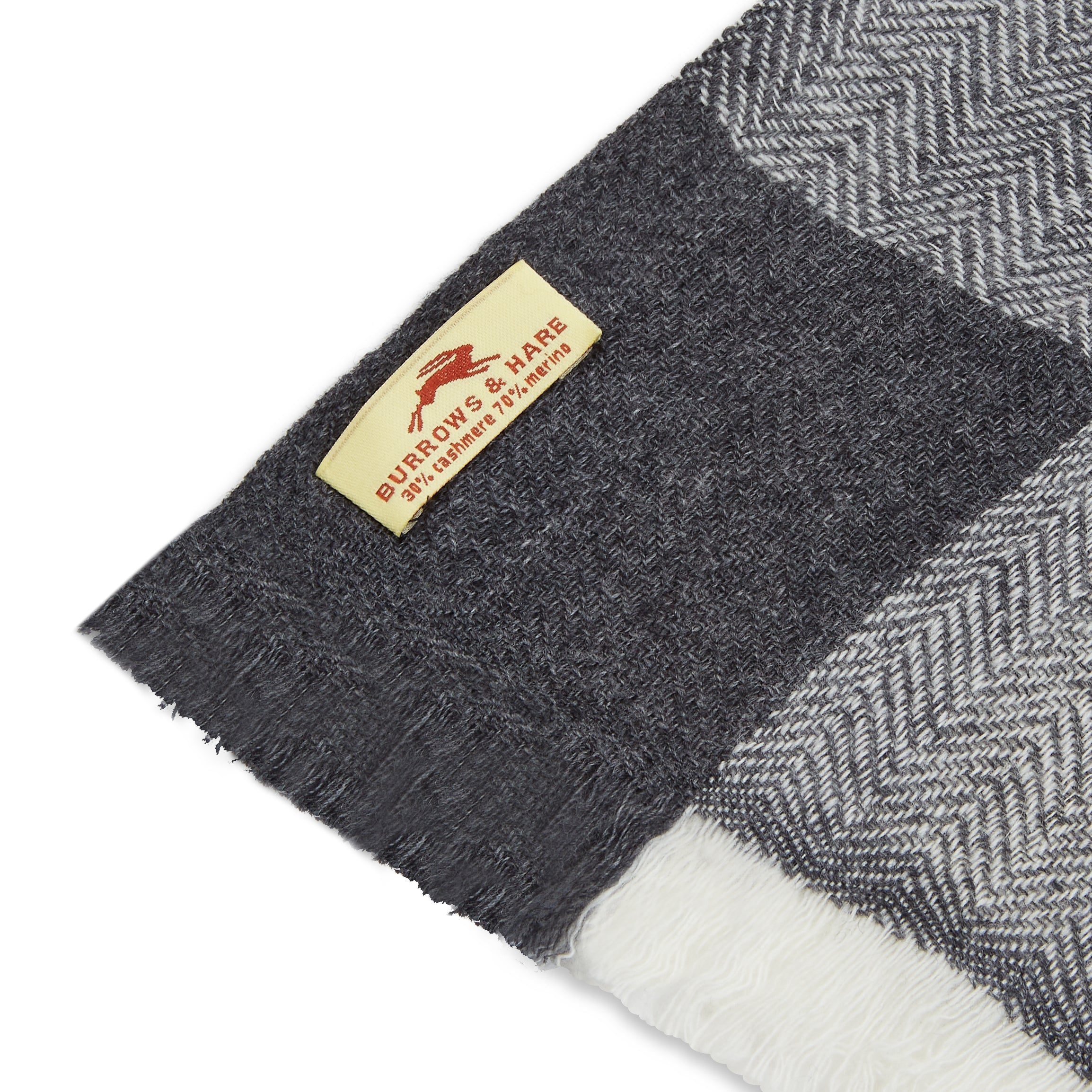 Wool Scarf Grey & White Check