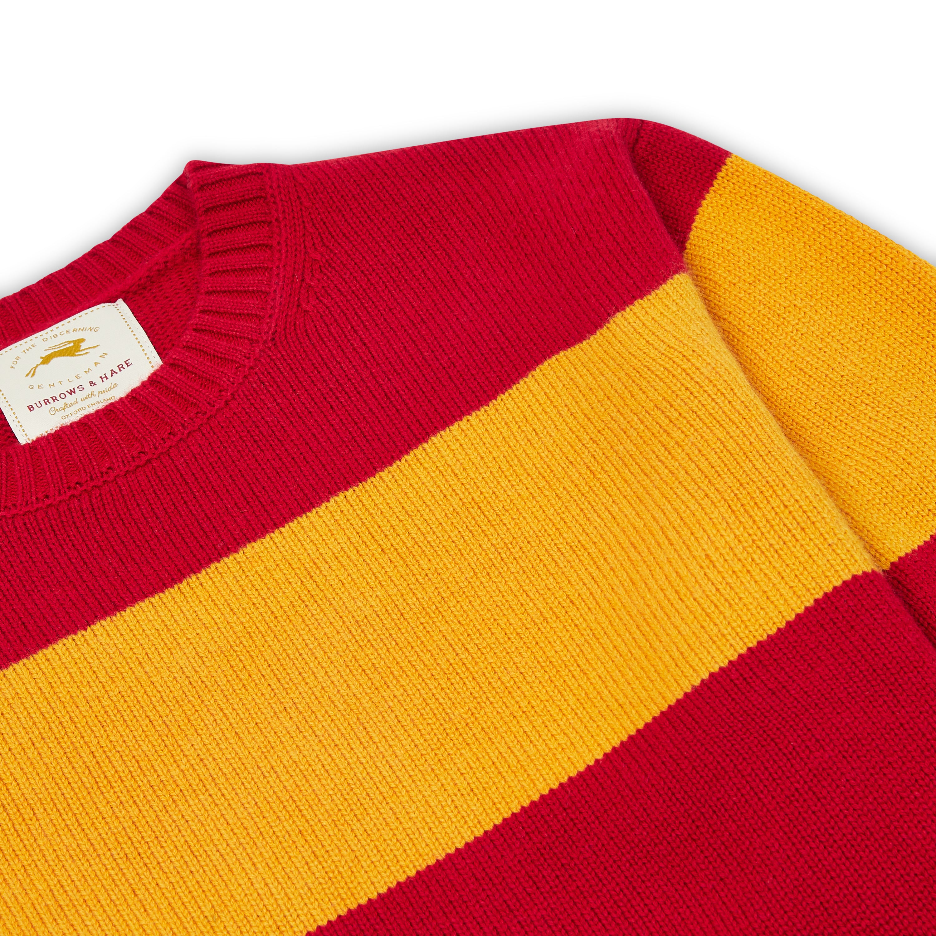 Burrows & Hare Striped Crew Neck Jumper - Sunray - Burrows and Hare