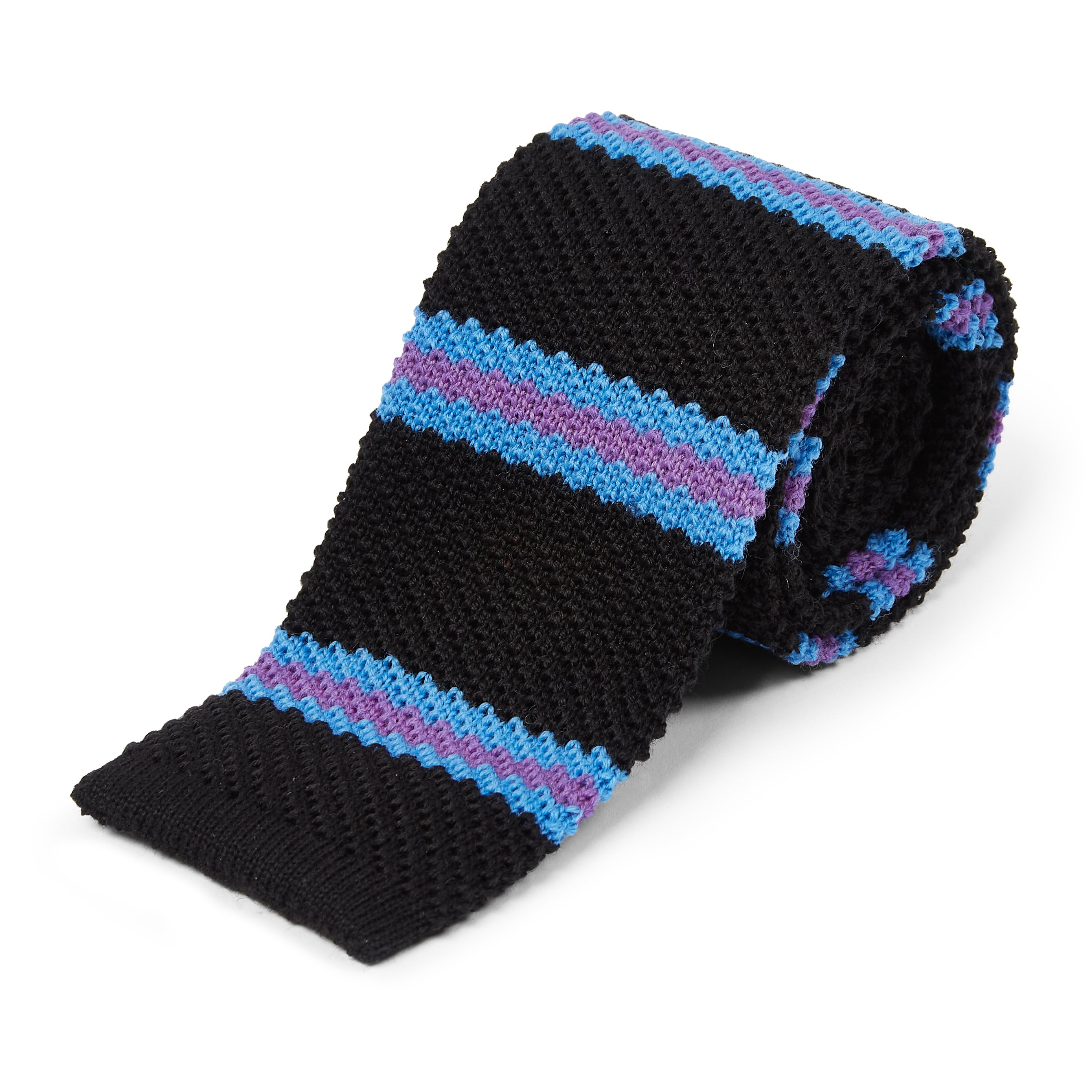 Tie Stripe Black, Blue & Purple