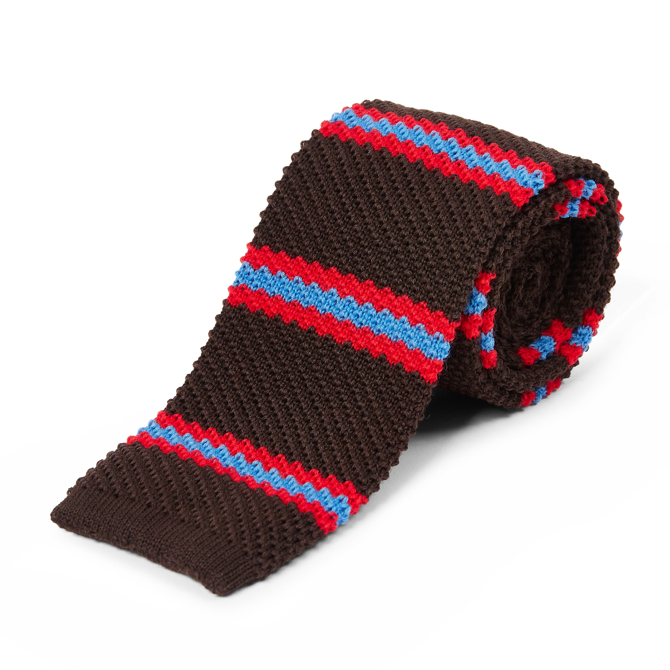 Tie Stripe Brown, Red & Blue