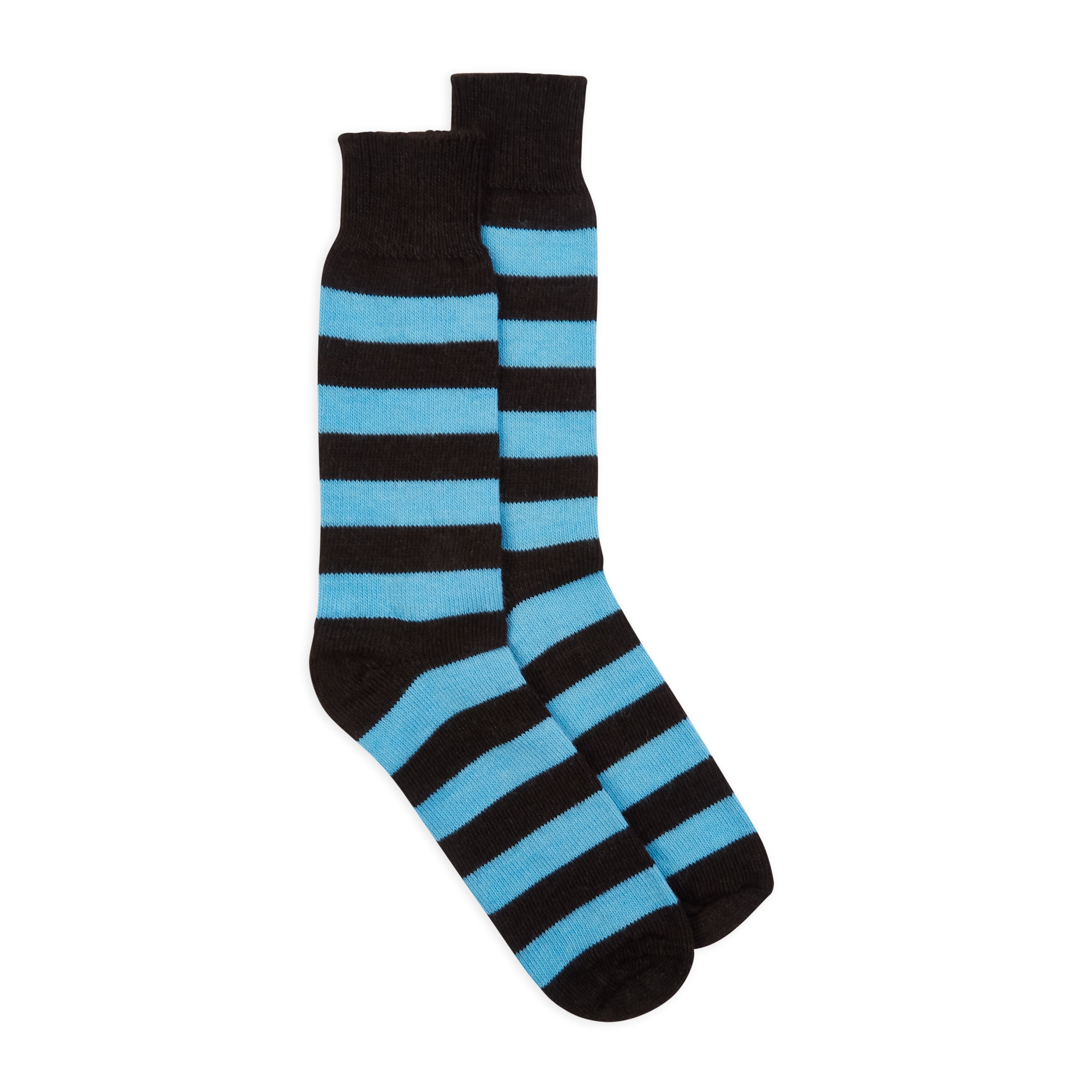 Burrows & Hare Stripe Alpaca Socks - Charcoal & Pale Blue - Burrows and Hare