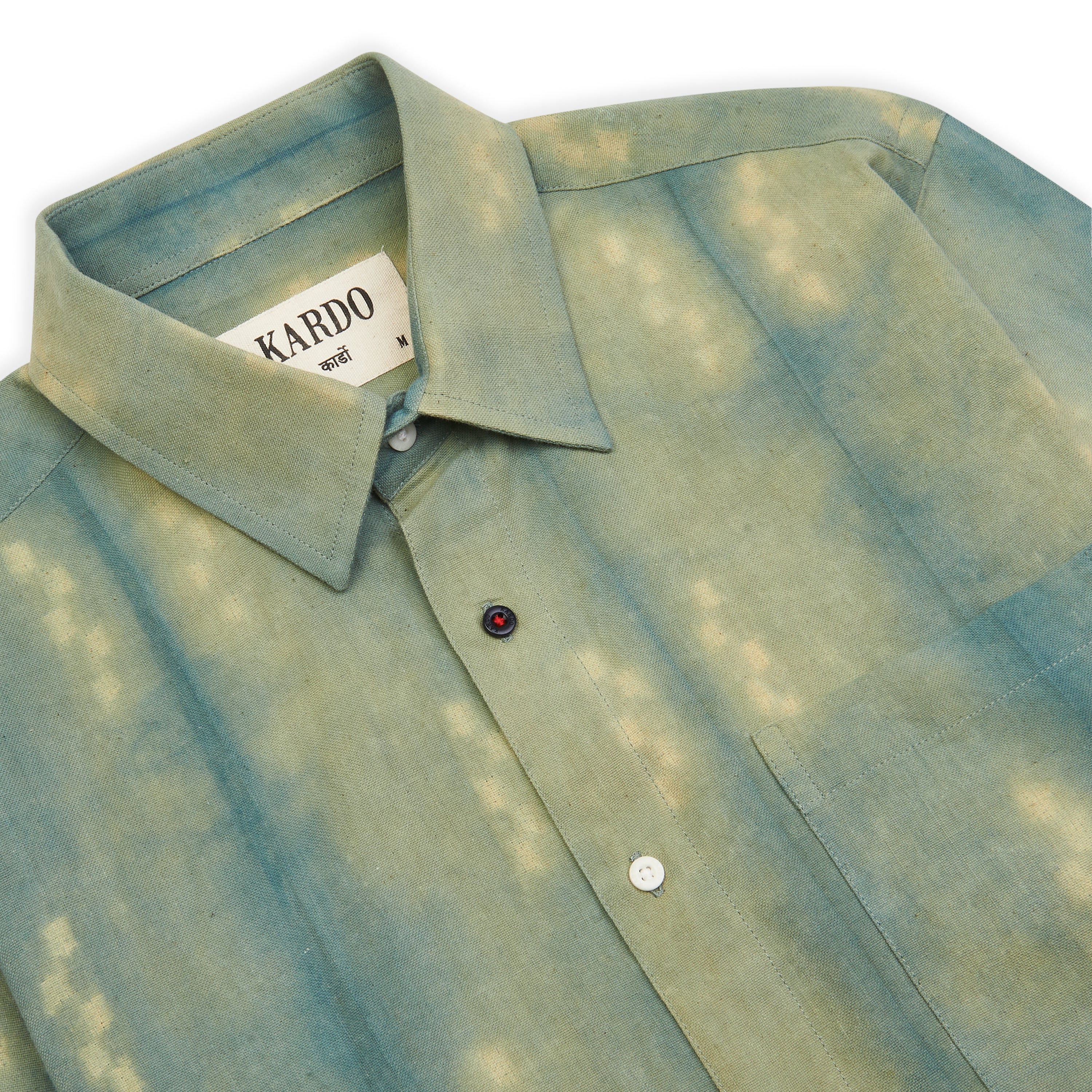 Kardo Ryan Shirt - Shibori Green - Burrows and Hare