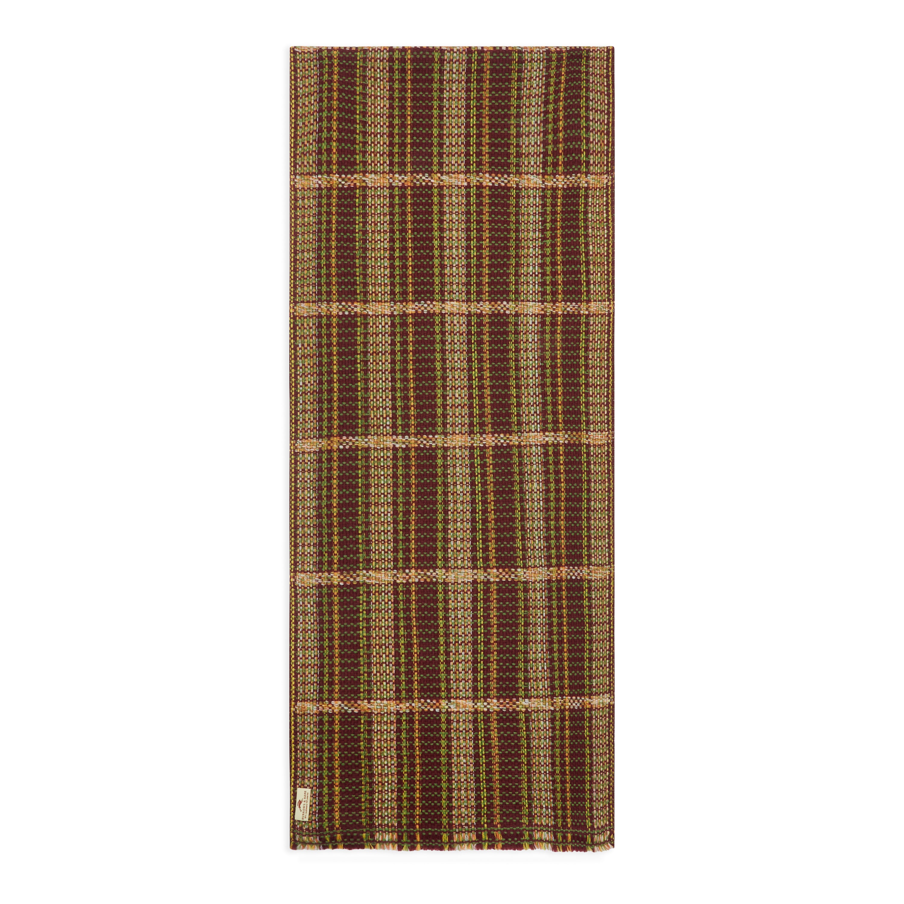 Wool Scarf - Stitched Brown