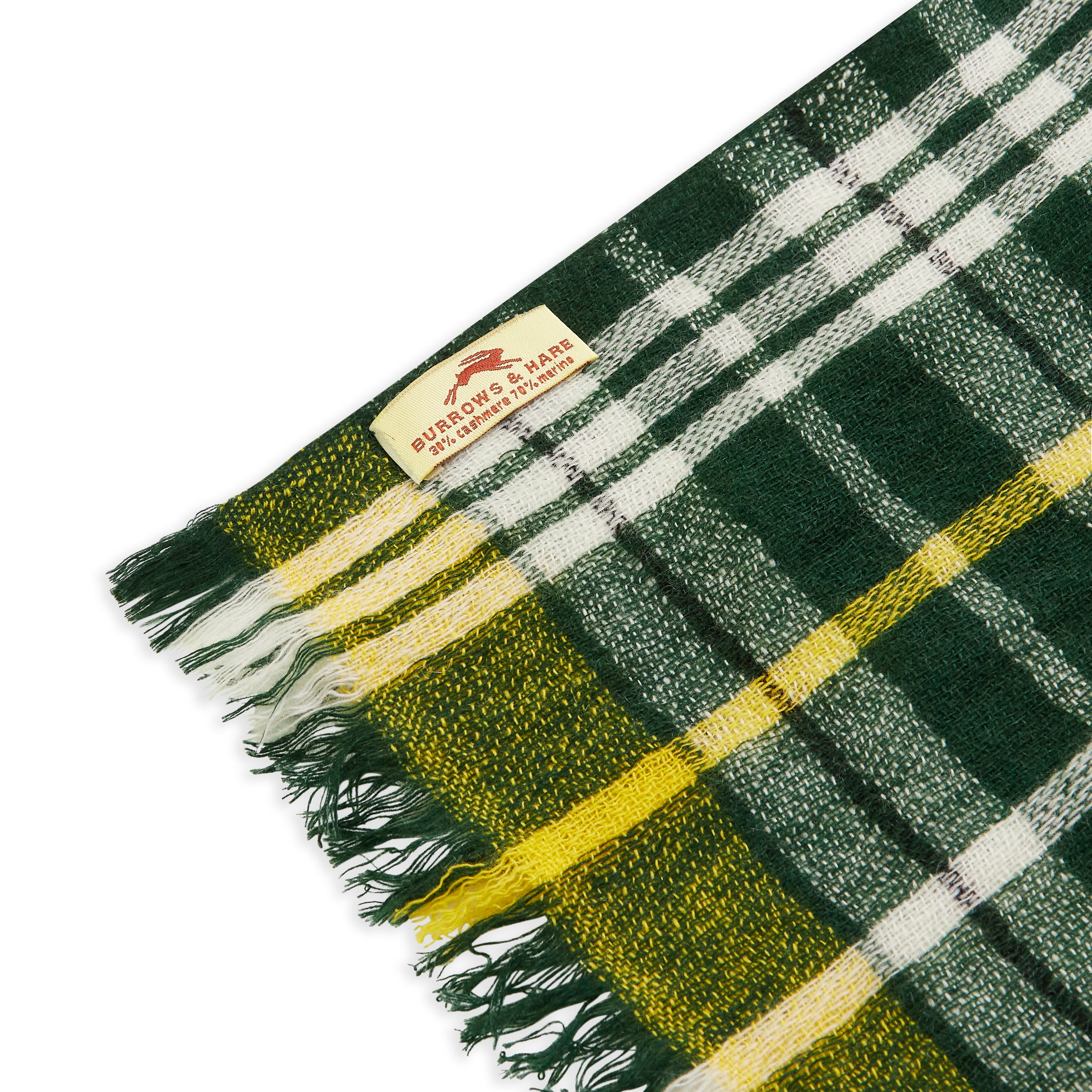 Wool Scarf  Green Tartan