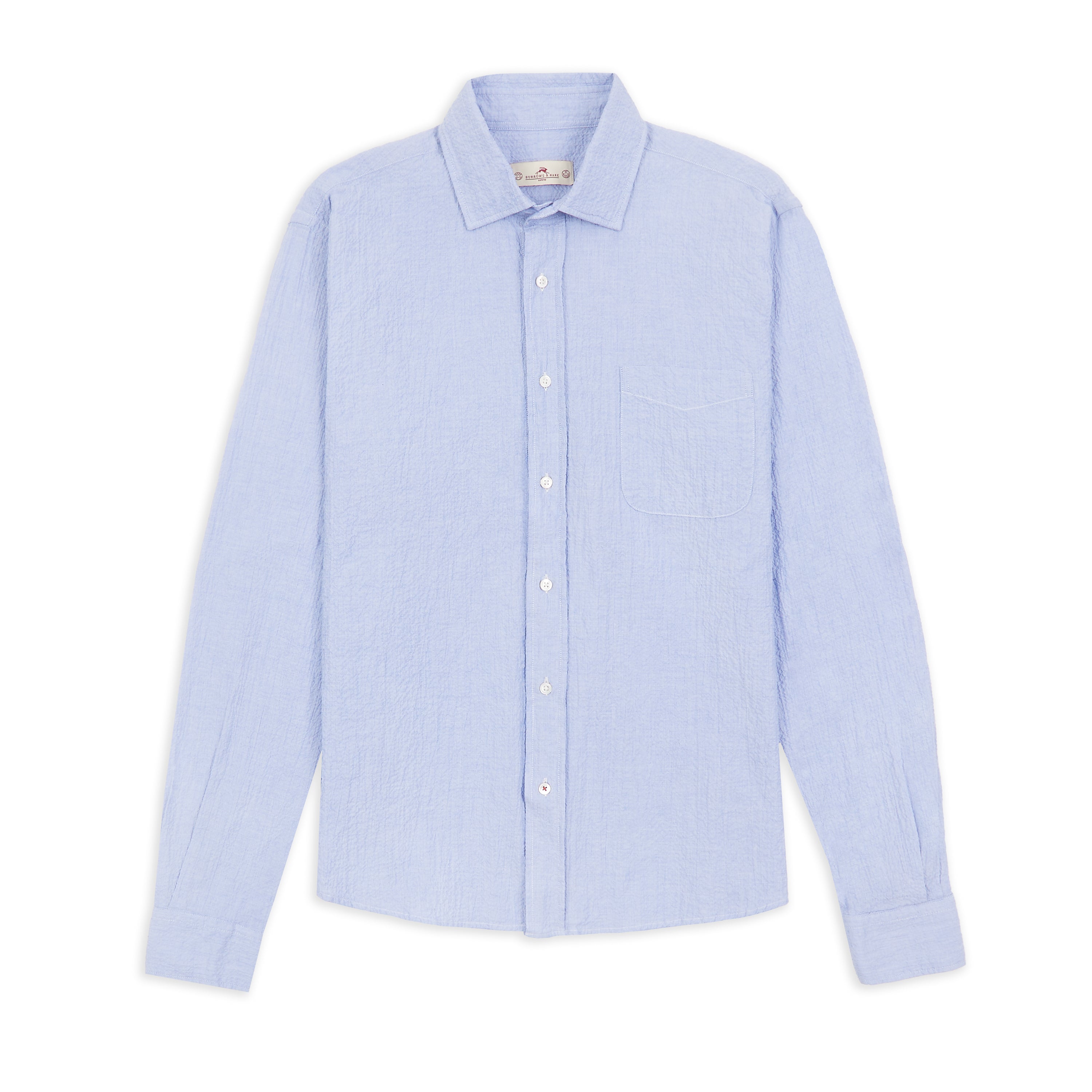 Burrows & Hare Seersucker Shirt - Blue