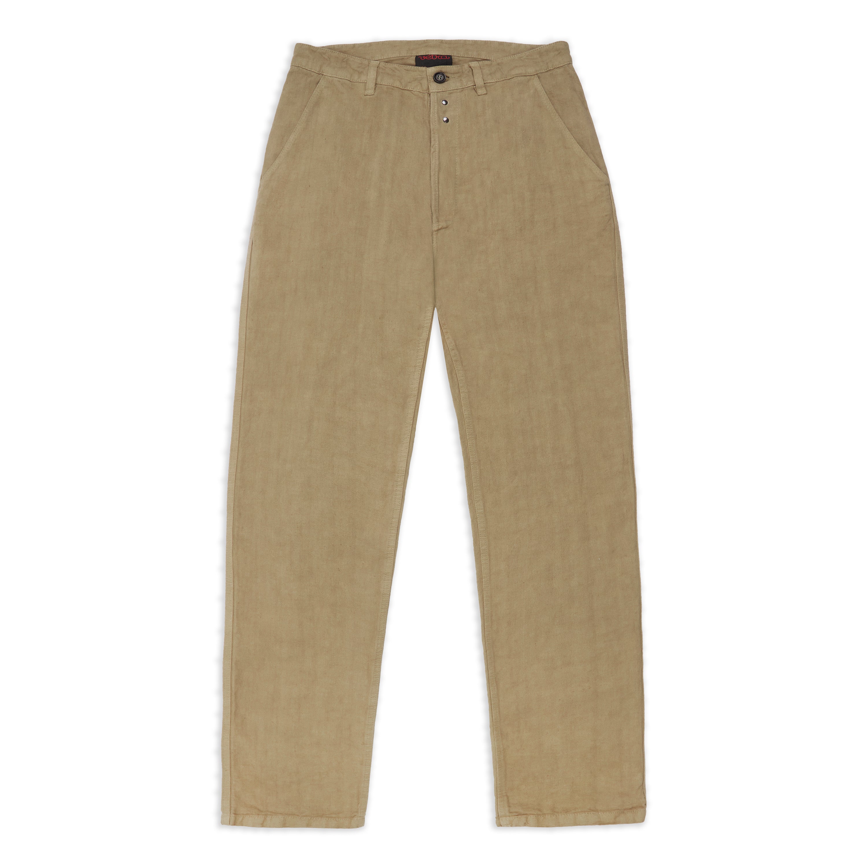 Heavy Linen Weaved Trousers - Wood