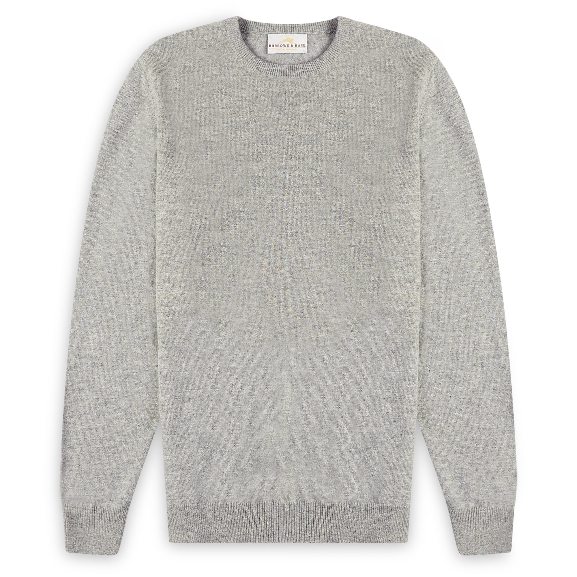 Burrows & Hare Scottish Lambs Wool Crew Neck Jumper - Silver - Burrows and Hare