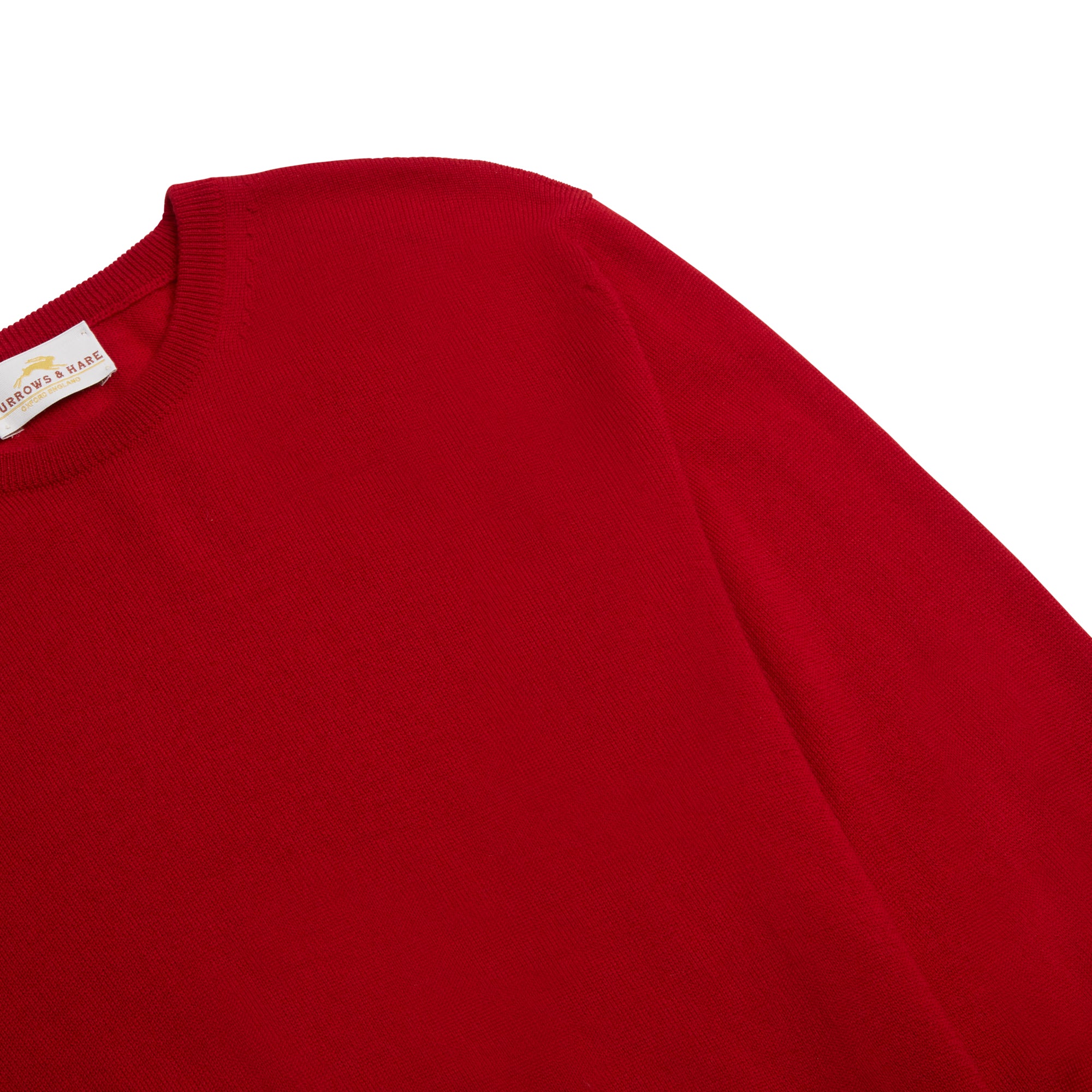 Burrows & Hare Scottish Merino Wool Crew Neck Jumper - Cardinal - Burrows and Hare